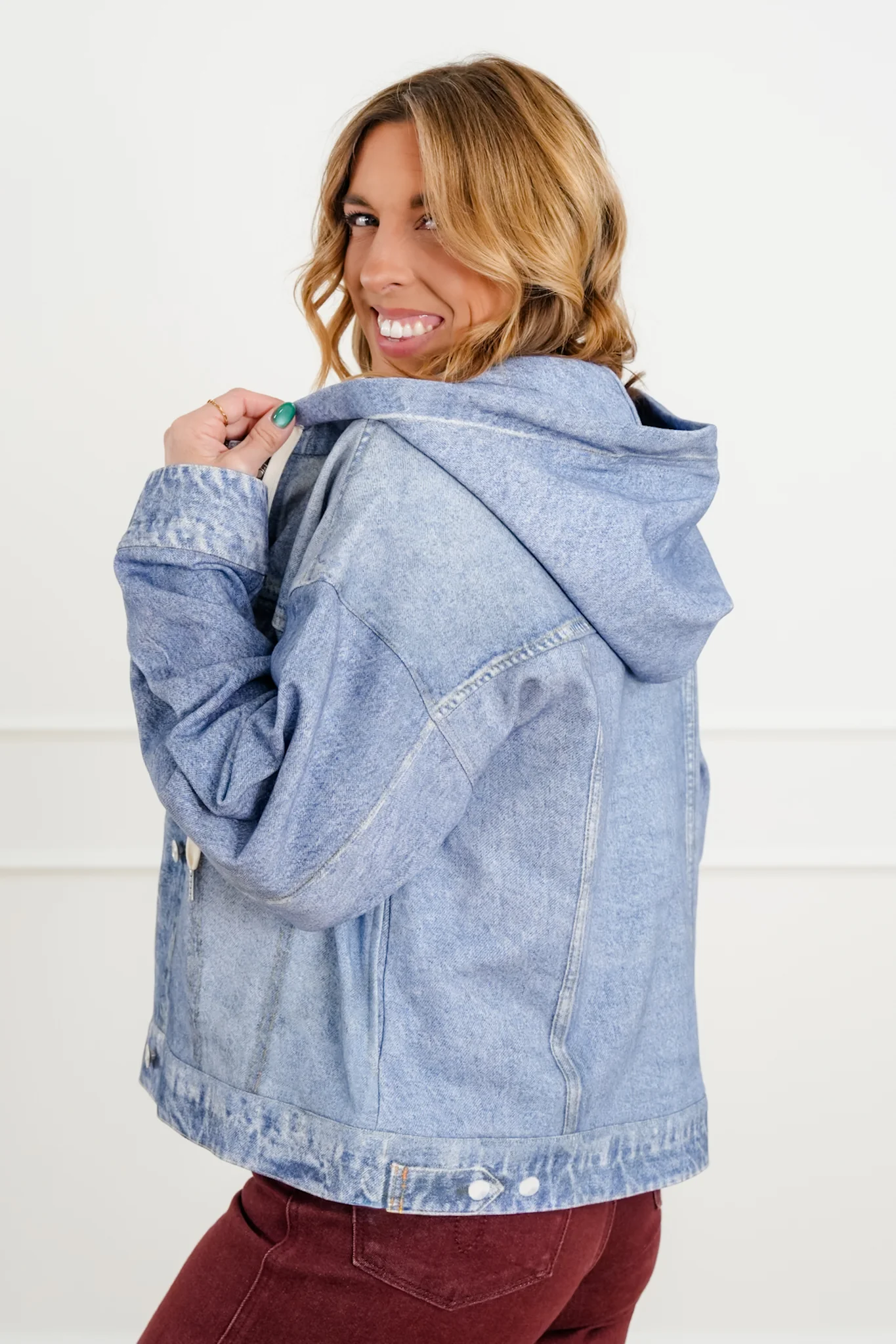 Acid Print Long Sleeve Hooded Button Down Jacket - Image 3