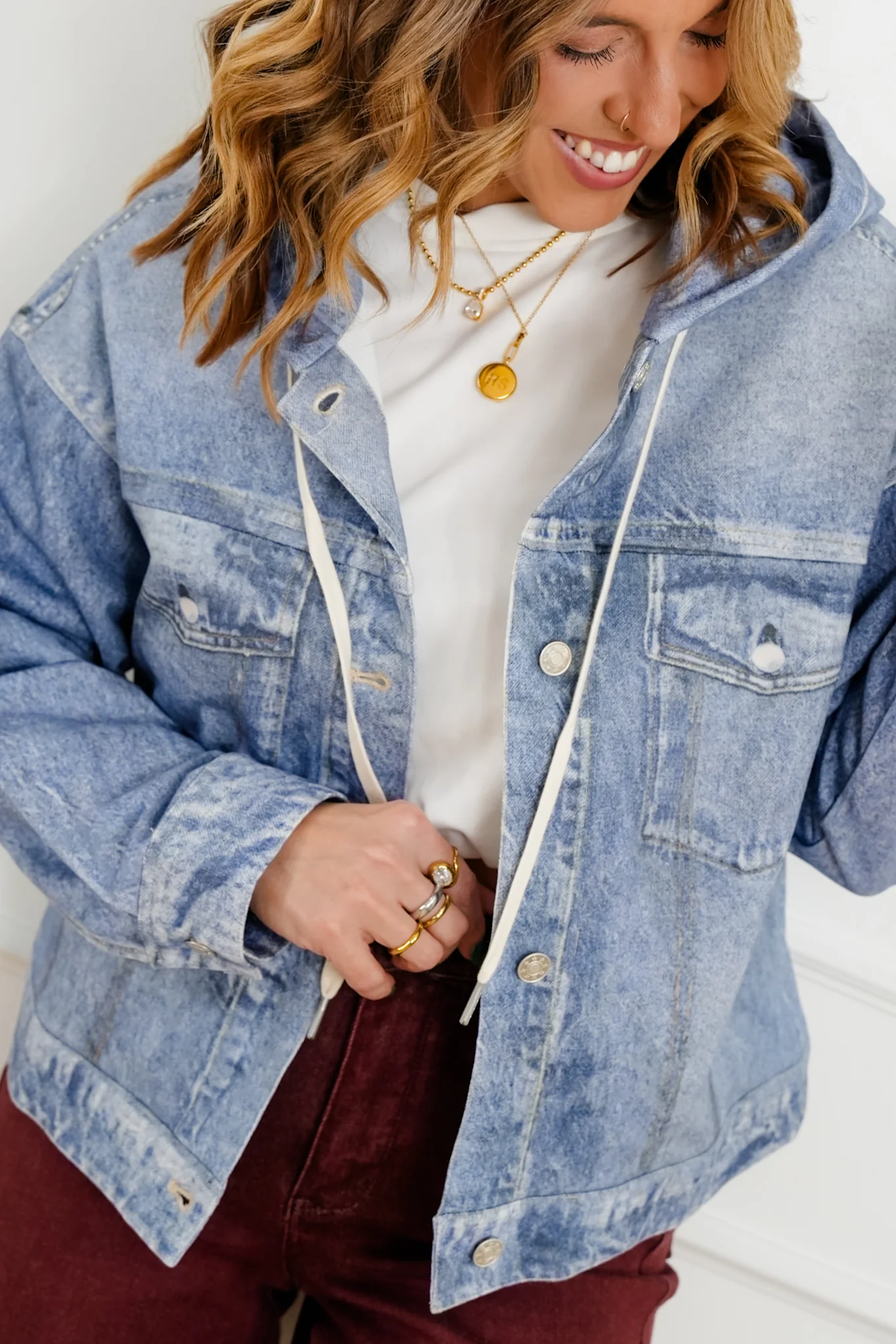 Acid Print Long Sleeve Hooded Button Down Jacket - Image 6