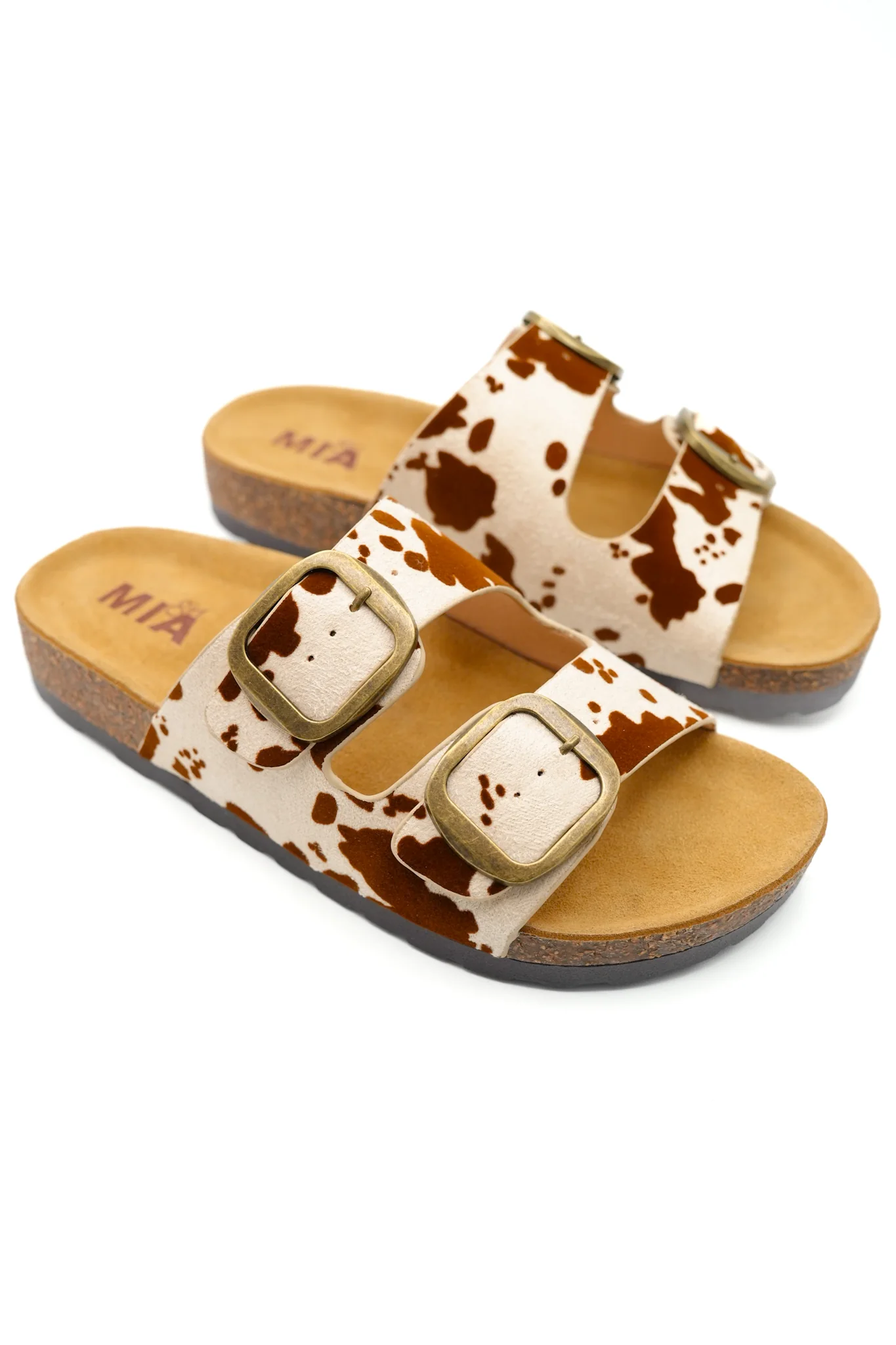 MIA Animal Print Double Buckle Cork Footbed Sandal - Image 4
