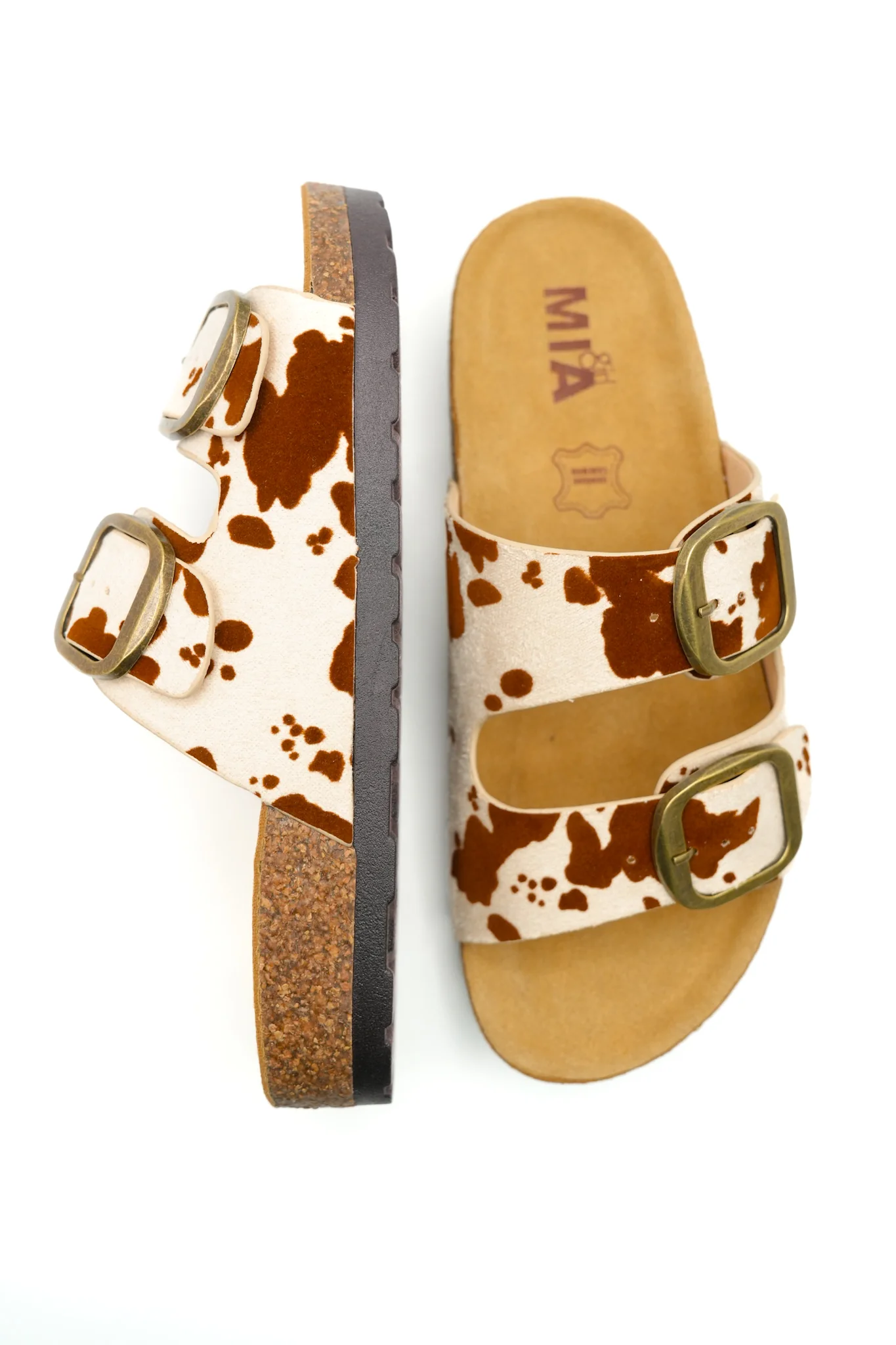 MIA Animal Print Double Buckle Cork Footbed Sandal - Image 6