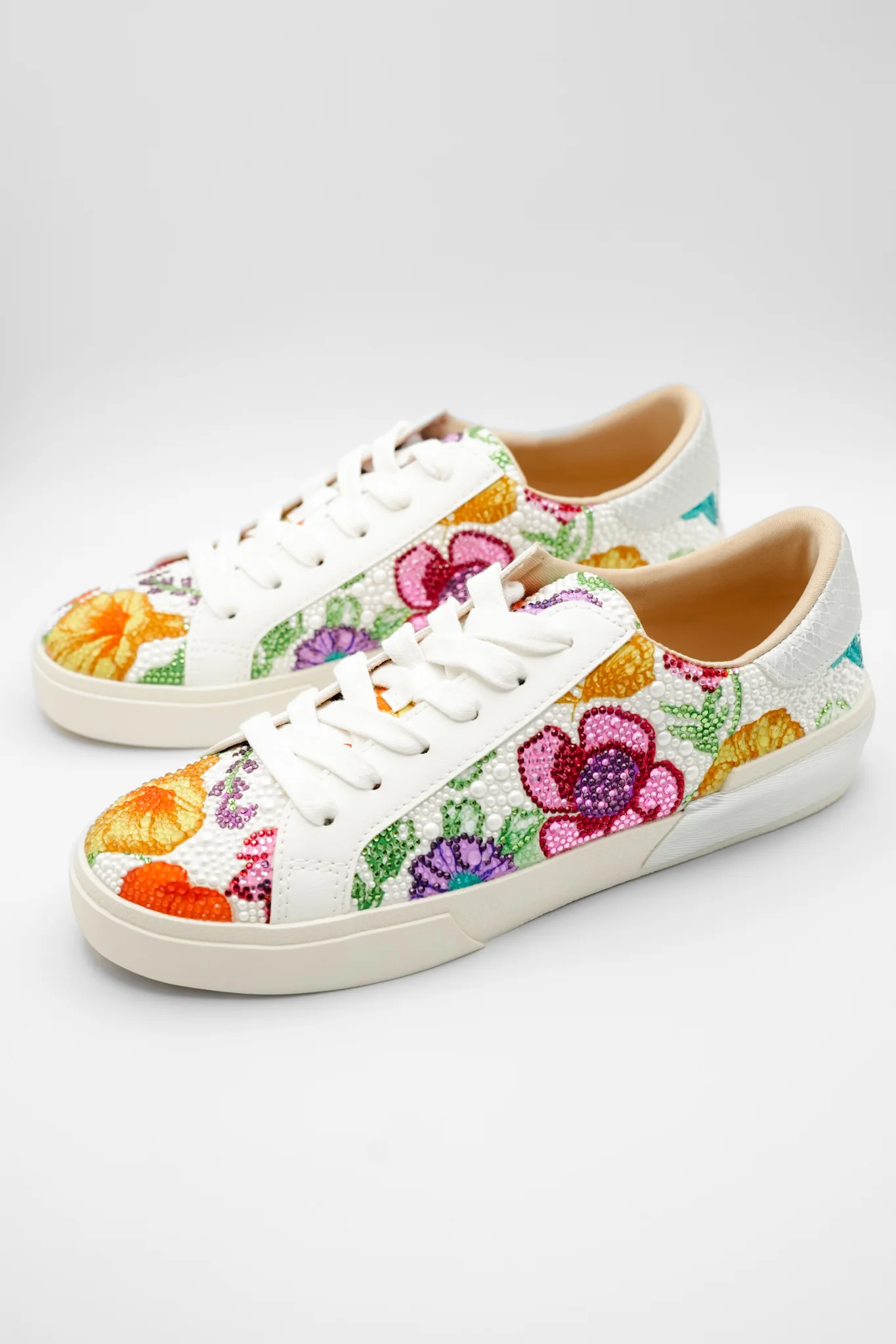 Betsey Johnson Floral Embellished Lace Up Platform Sneaker - Image 3