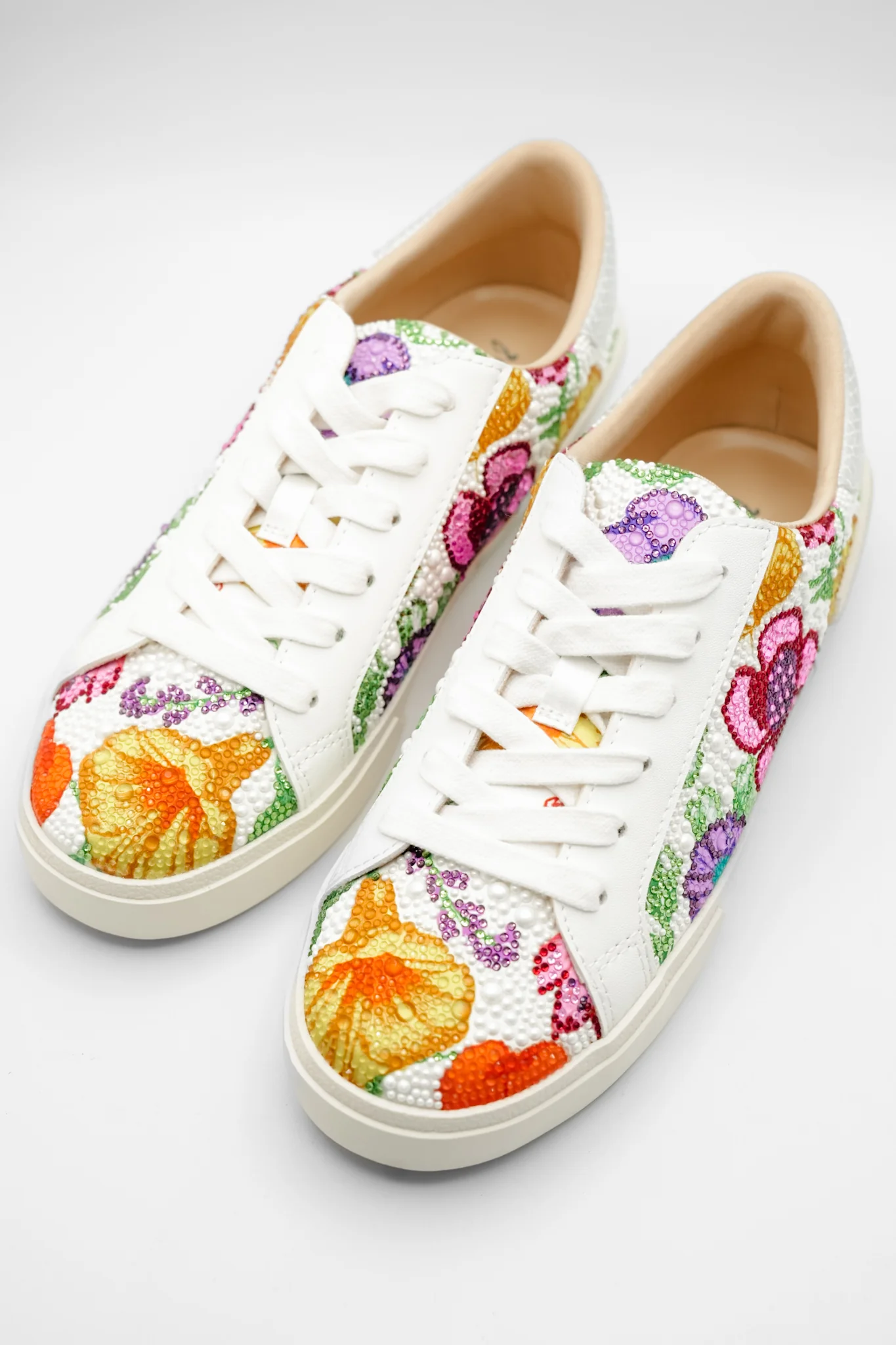Betsey Johnson Floral Embellished Lace Up Platform Sneaker - Image 4