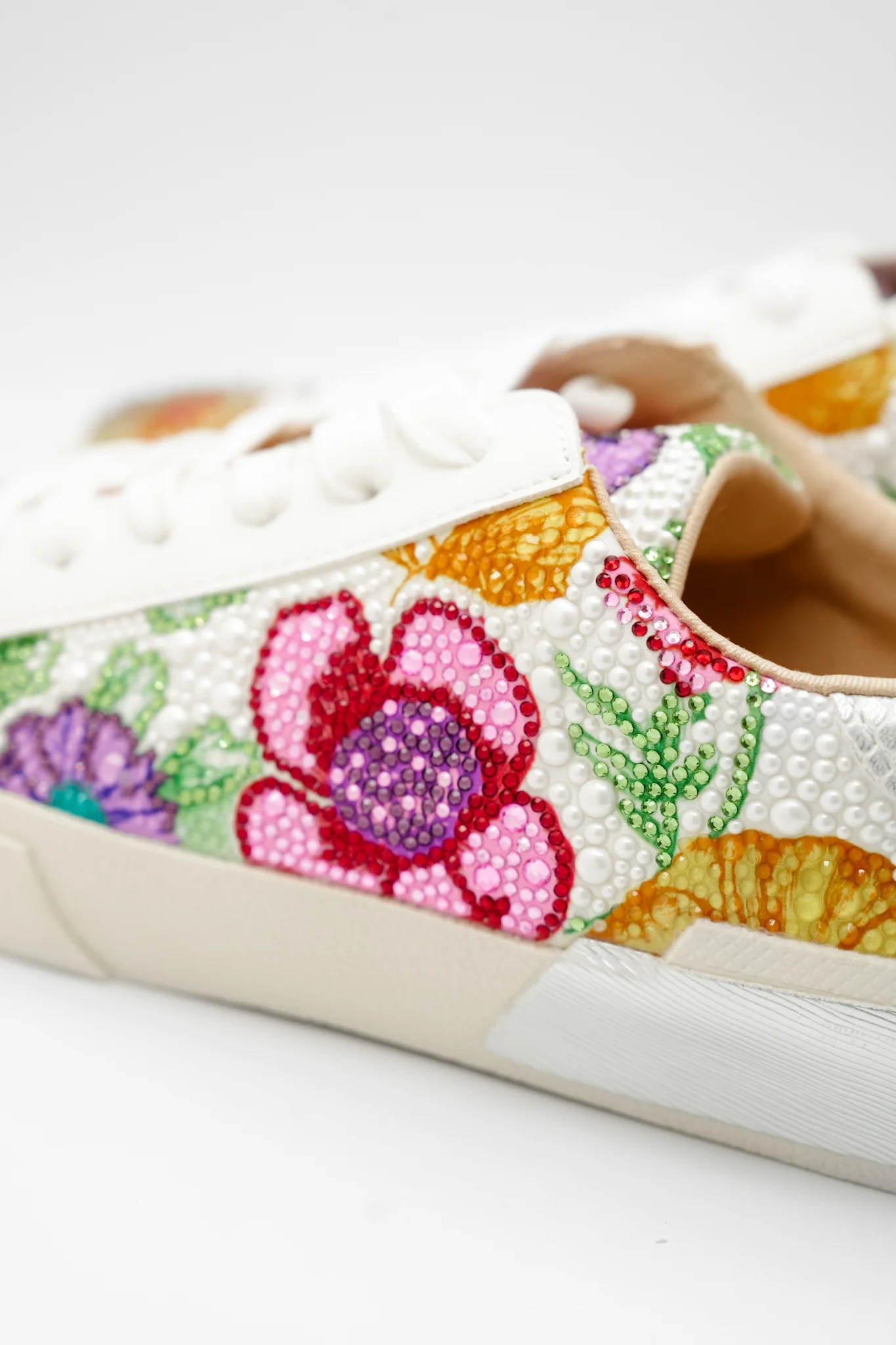 Betsey Johnson Floral Embellished Lace Up Platform Sneaker - Image 5