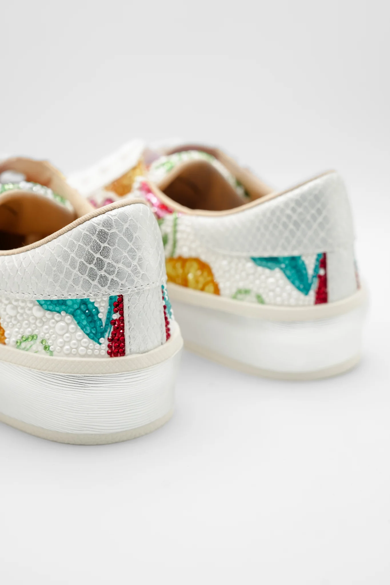 Betsey Johnson Floral Embellished Lace Up Platform Sneaker - Image 6