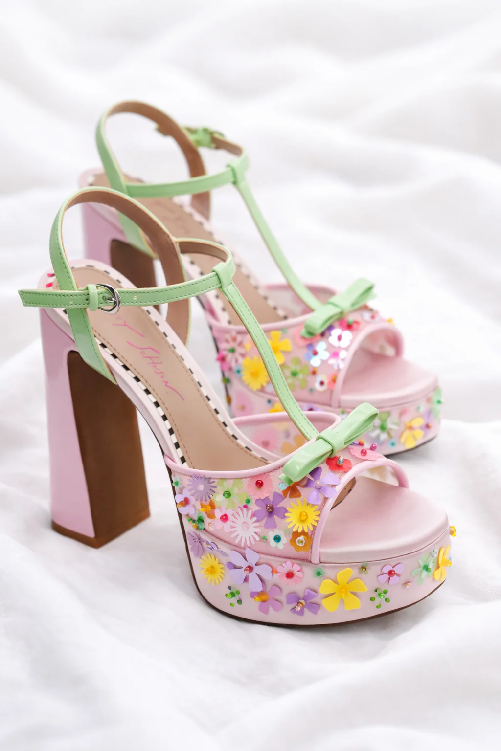 Betsey Johnson Floral Embellished Platform Block Heel - Image 2