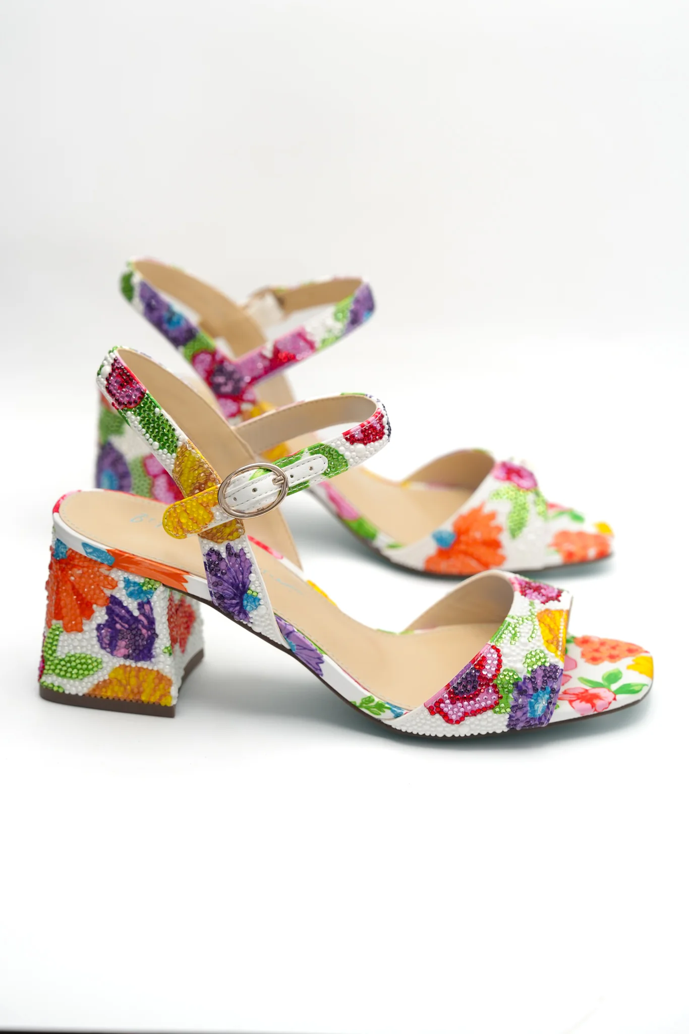 Betsey Johnson Rhinestone Floral Heel Sandal - Image 3