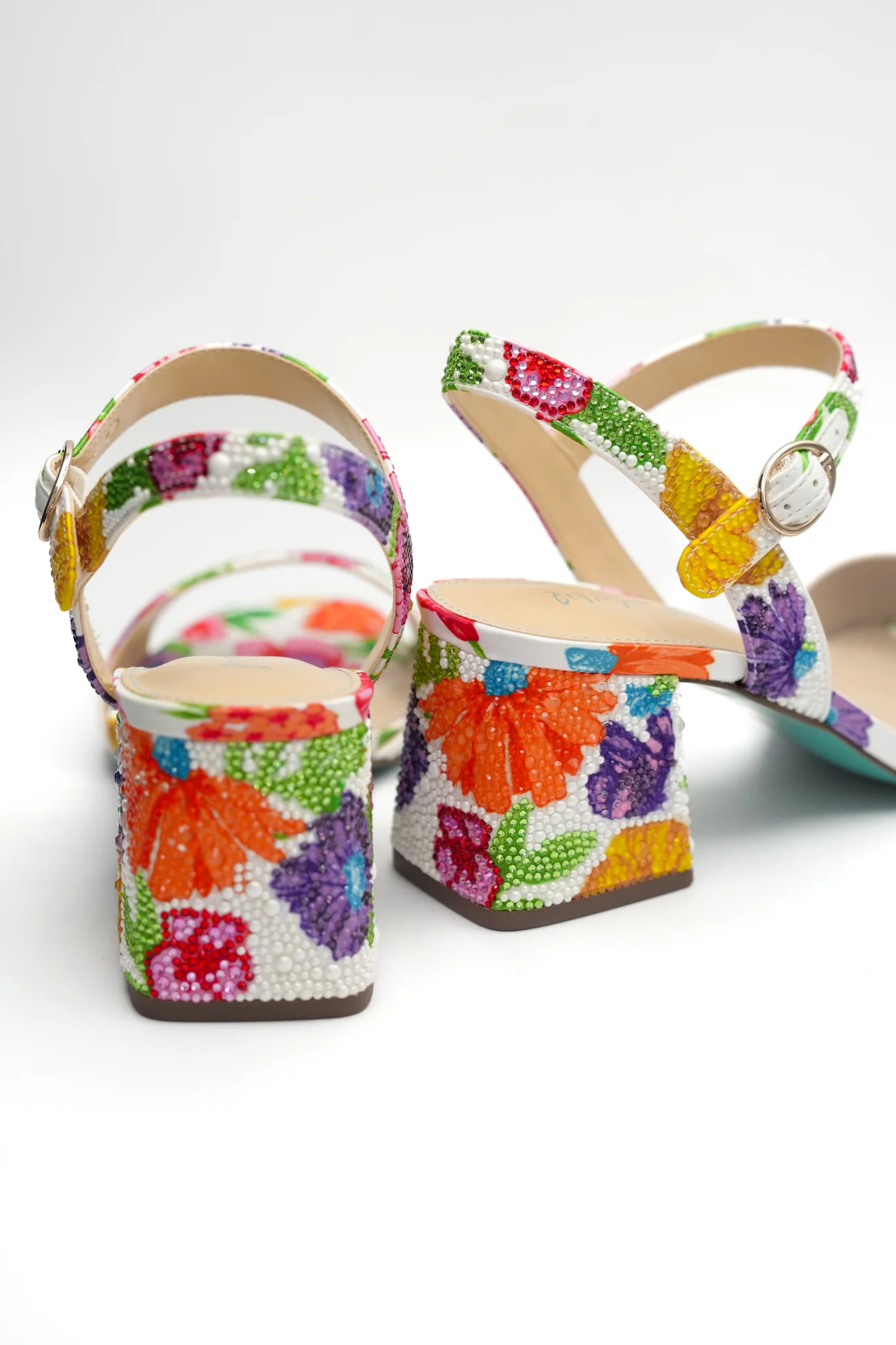 Betsey Johnson Rhinestone Floral Heel Sandal - Image 4