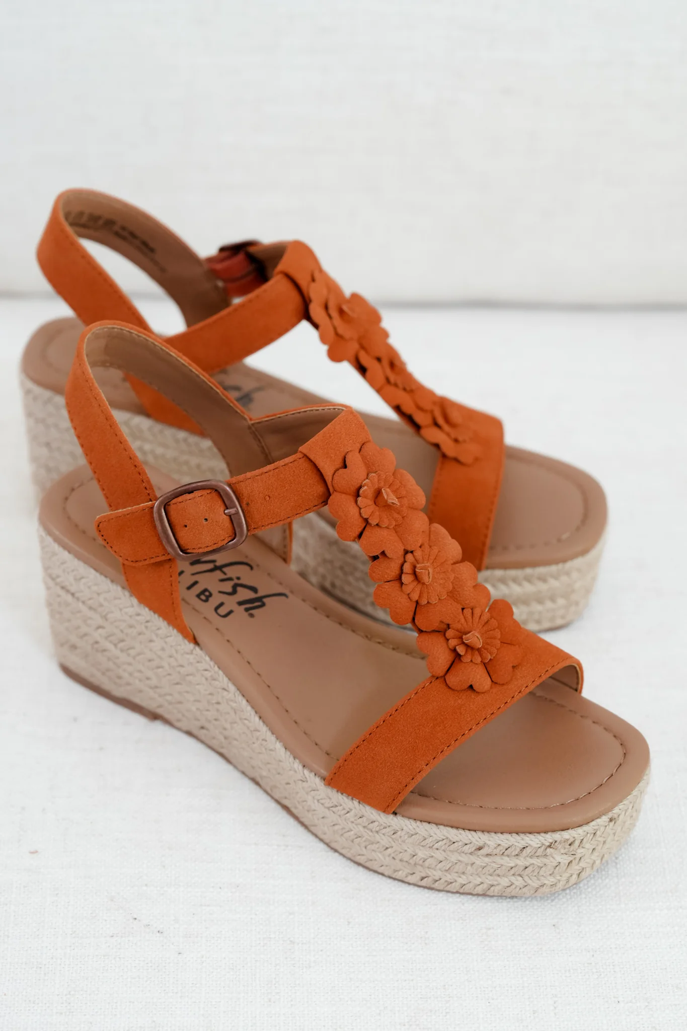 Blowfish Braided Raffia Platform Wedge Sandal with Floral Detail - Image 2