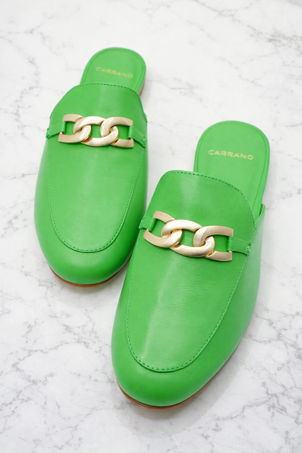 Chain Detail Slip On Loafer Mule