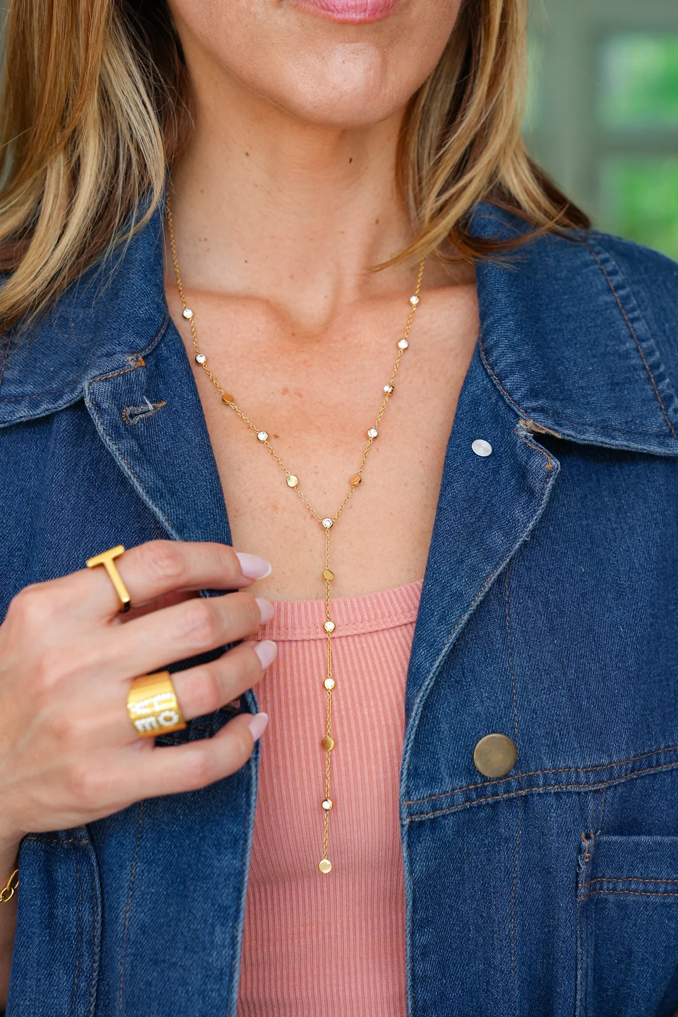 Chansutt Pearls Layered Y Jeweled Necklace