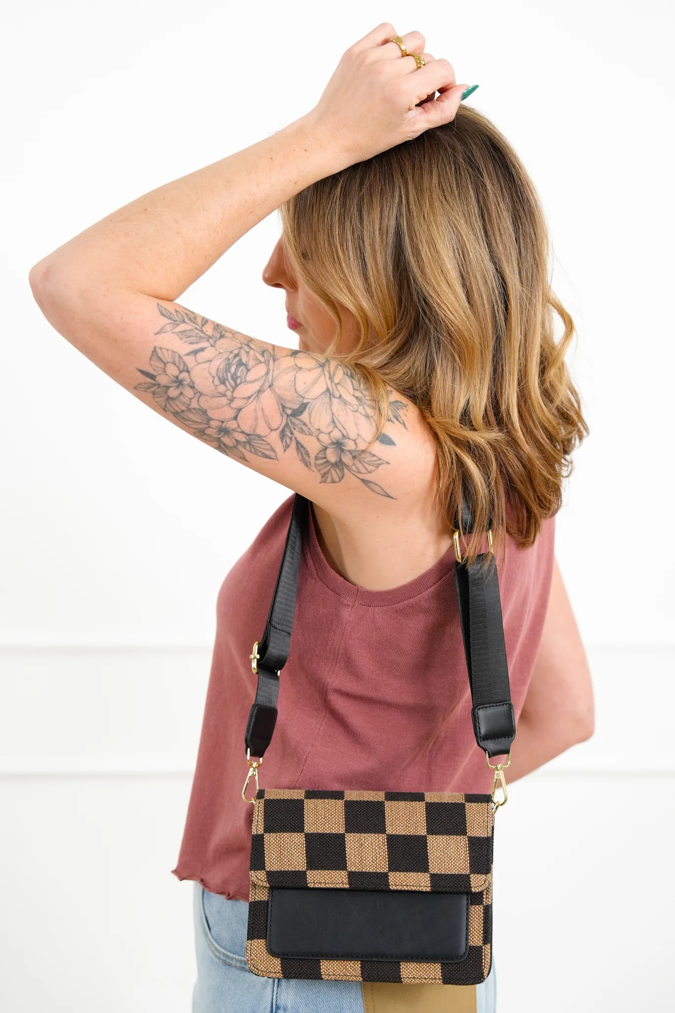 Checkered Crossbody Bag - Image 3