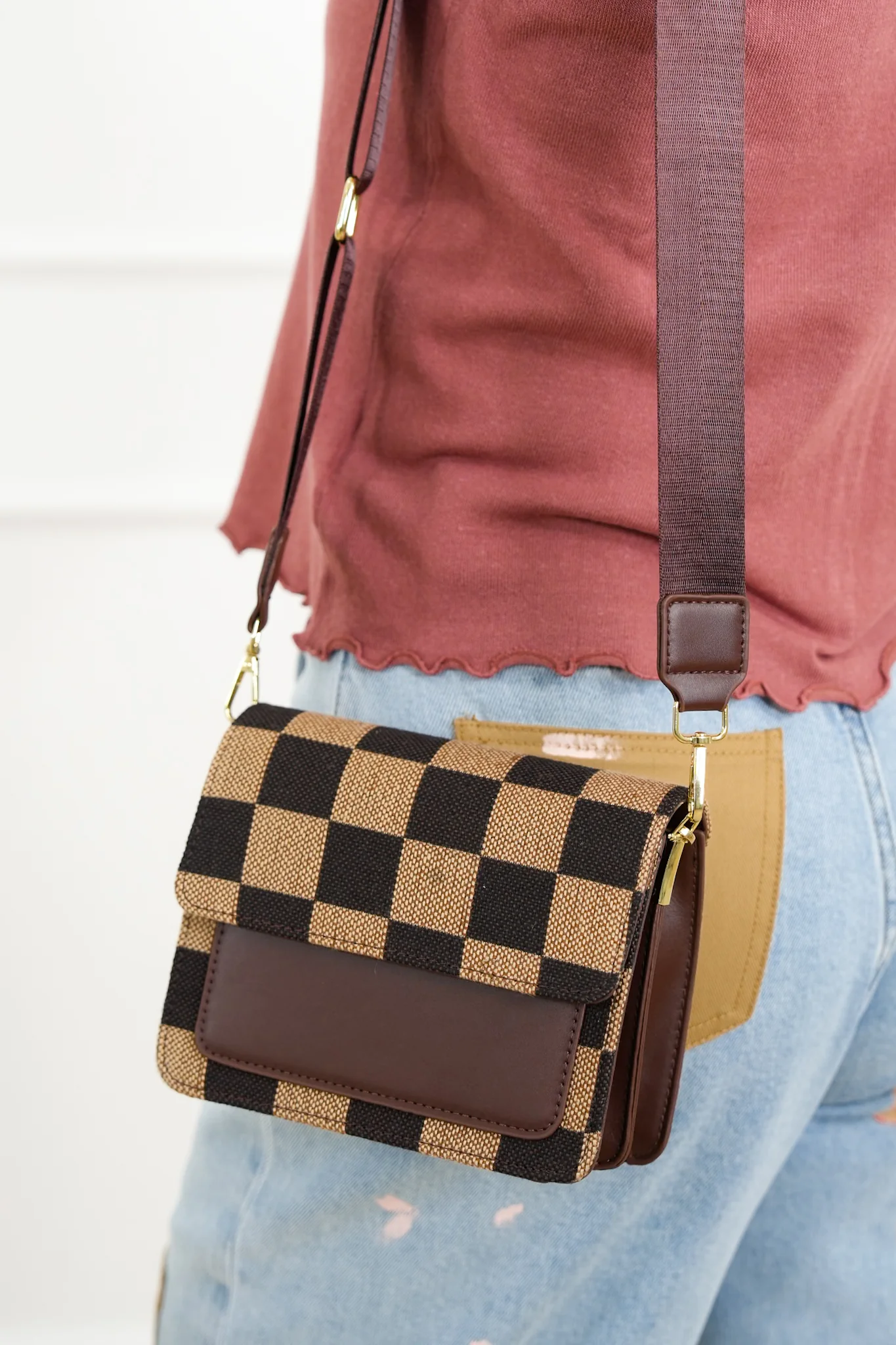 Checkered Crossbody Bag - Image 5