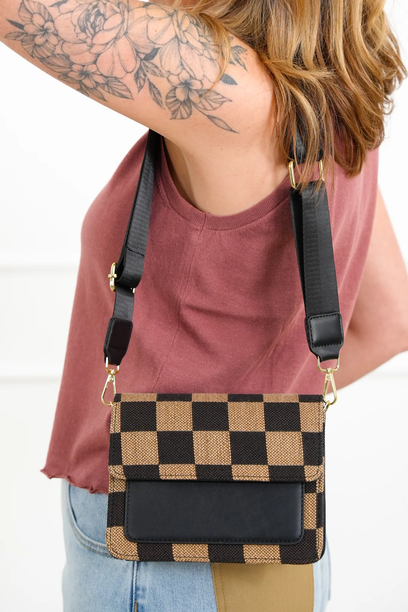Checkered Crossbody Bag - Image 6