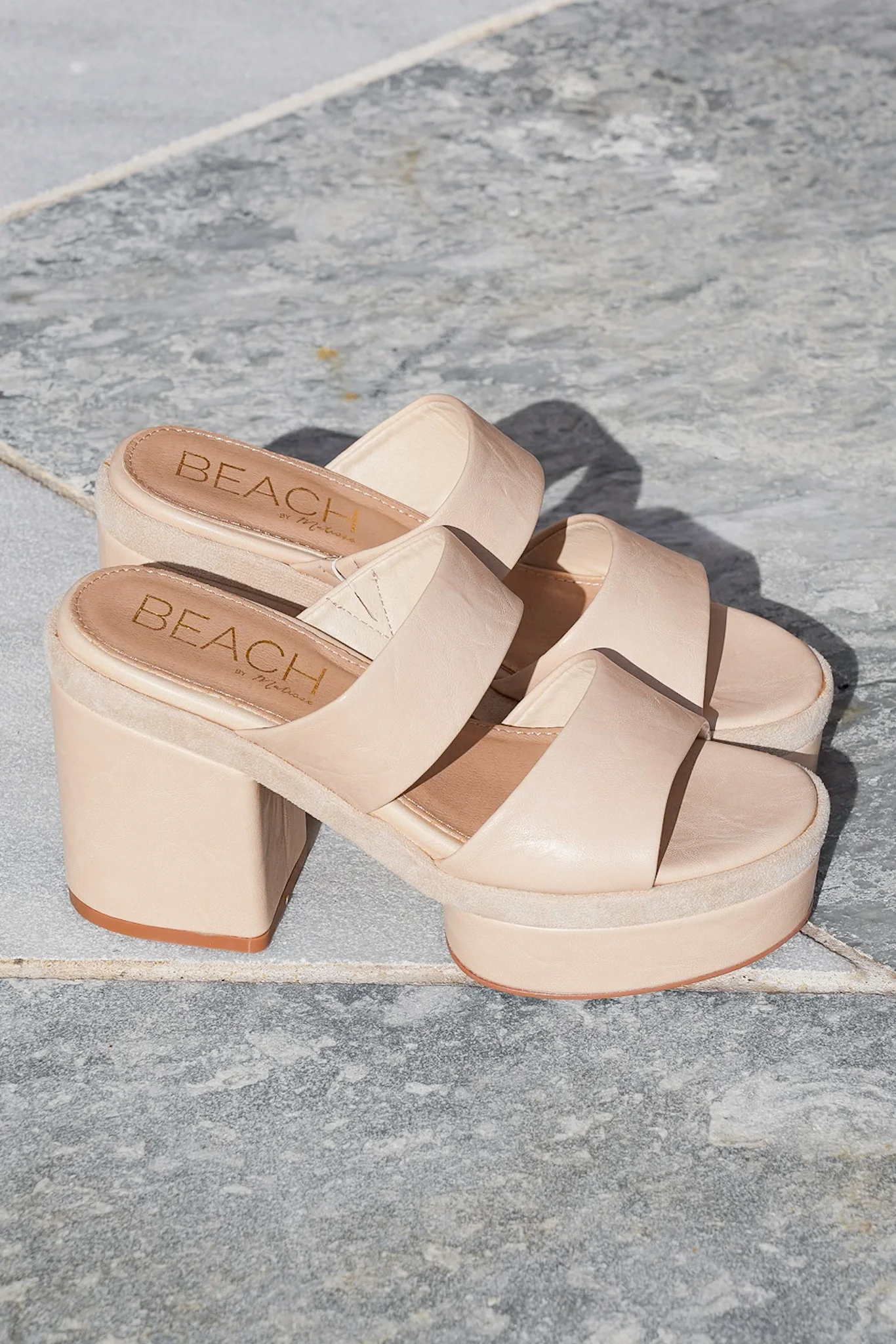 Chunky Block Heel Platform Sandal with Double Strap - Image 4