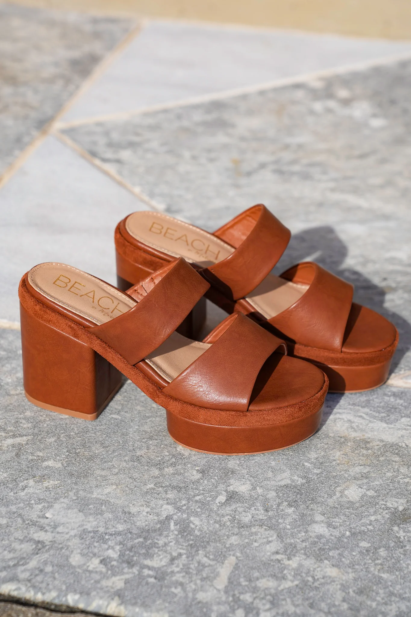 Chunky Block Heel Platform Sandal with Double Strap - Image 6