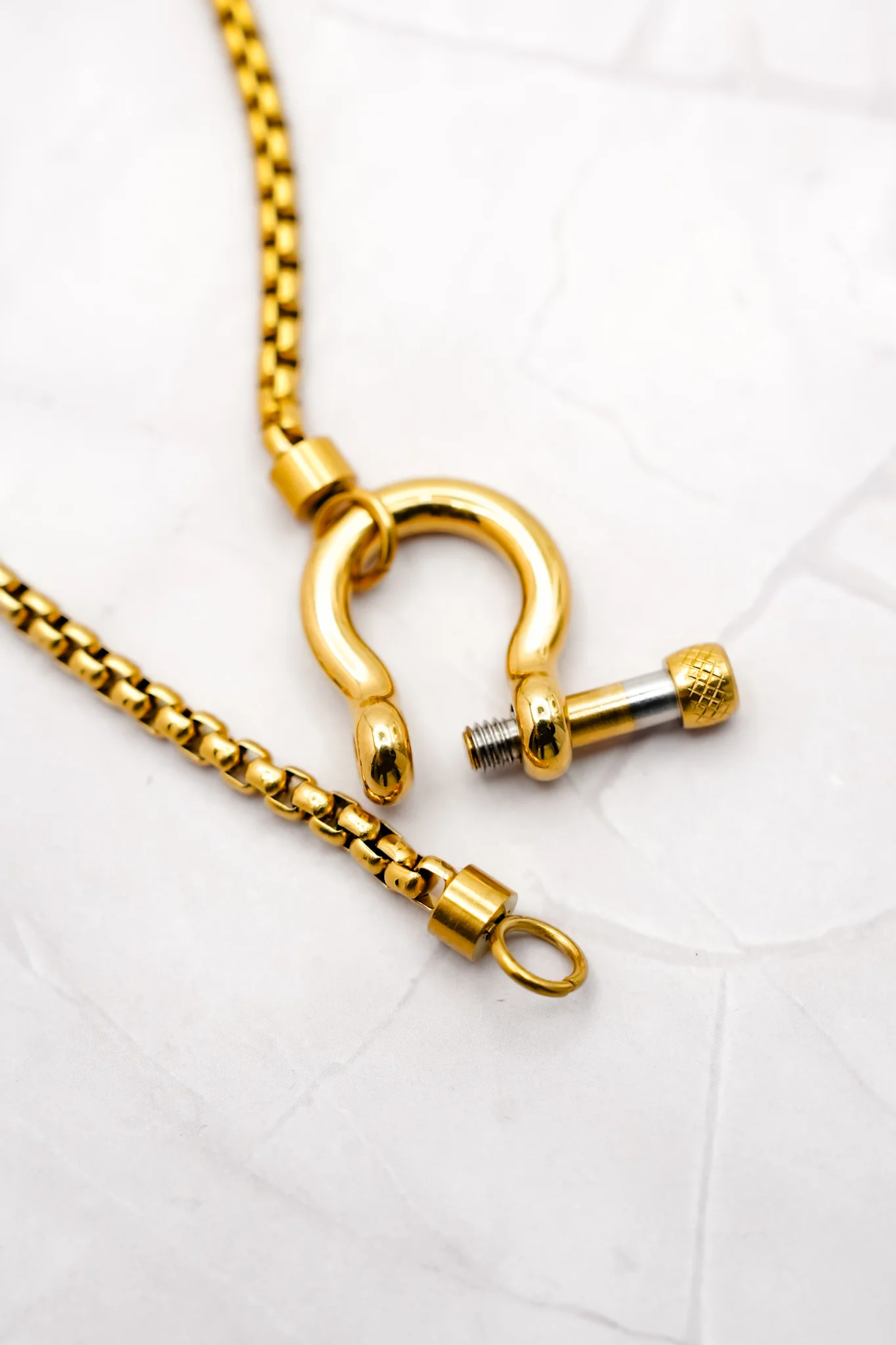 Chunky Box Chain with Horsebit Closure Necklace - Image 2