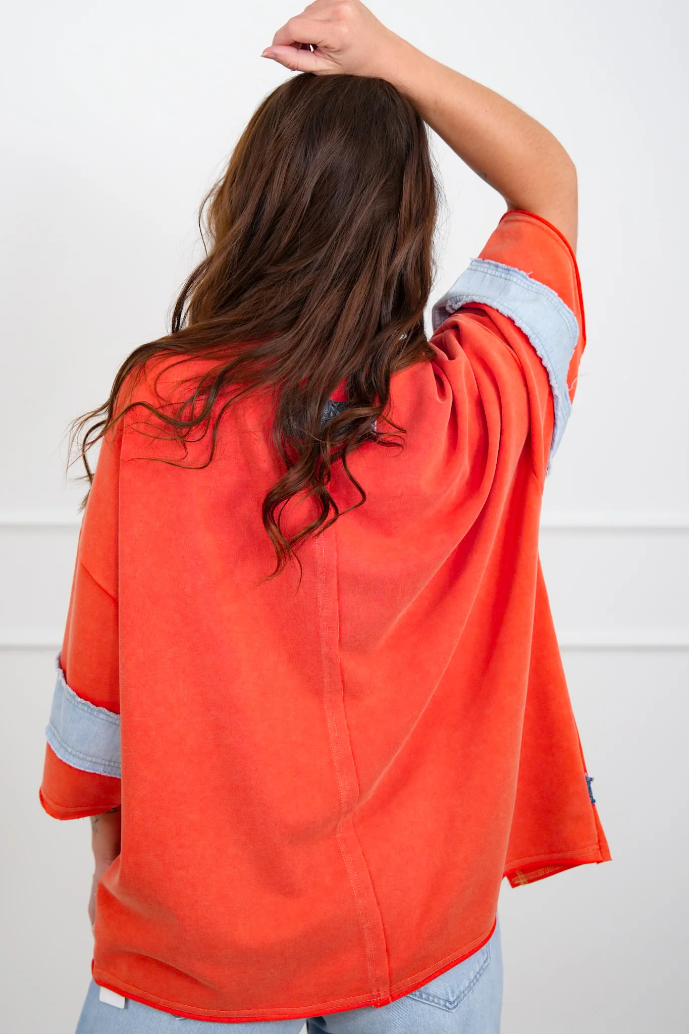 Daisy Patch 3/4 Sleeve Round Neck Top - Image 3