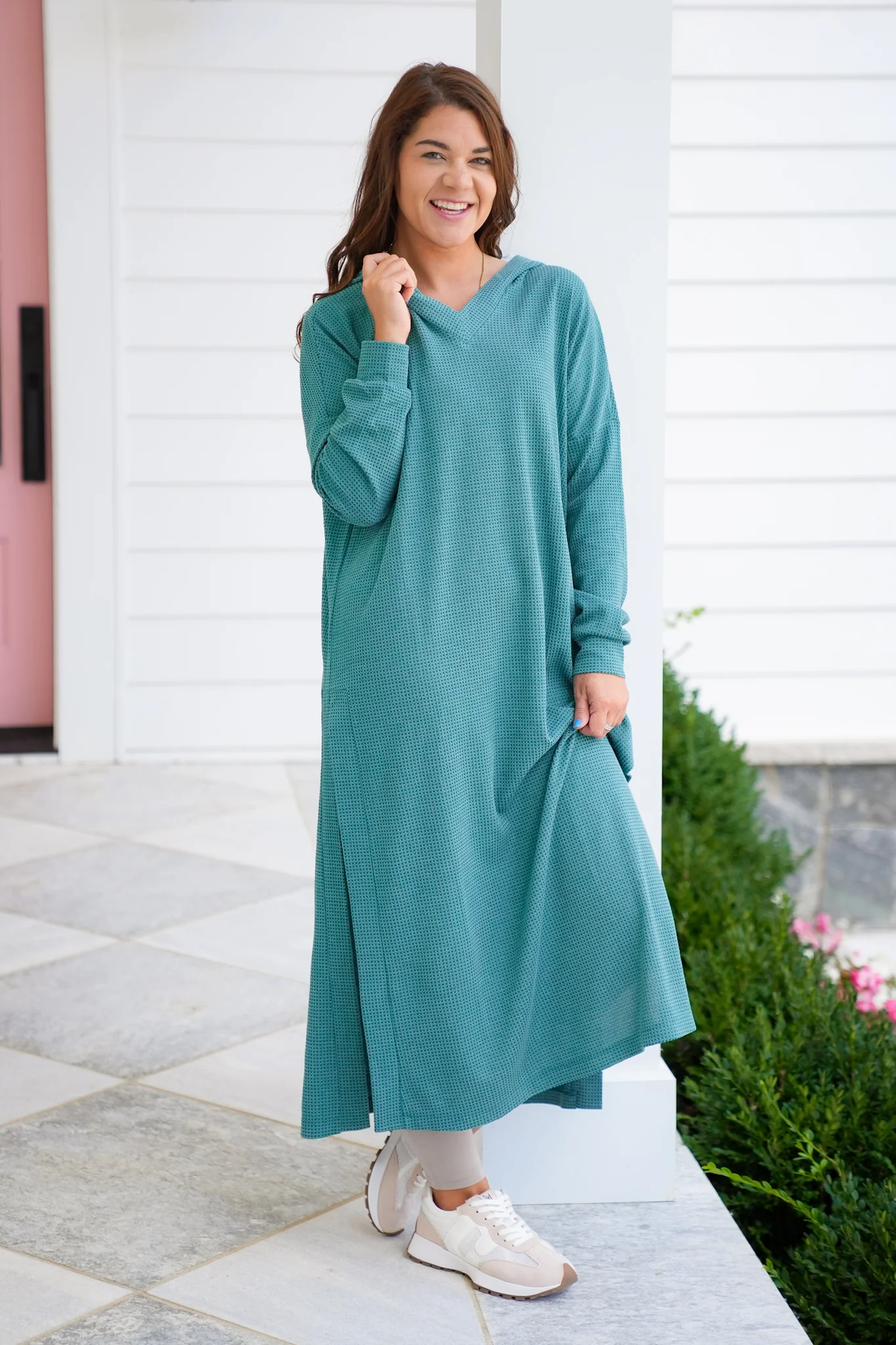 Door Buster! Plus/Reg Thermal Long Sleeve Hoodie Cardigan with Side Slits - Image 14