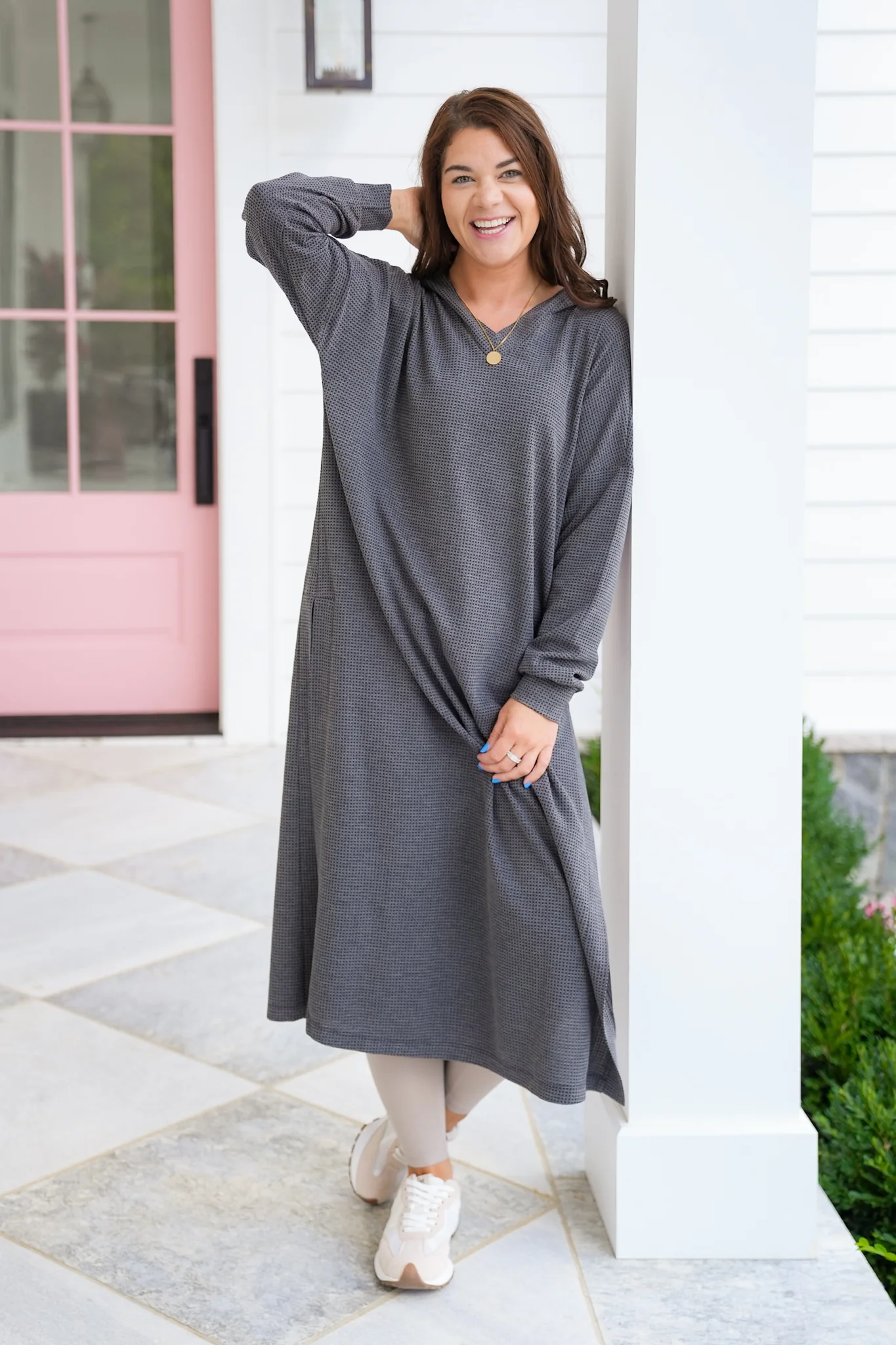 Door Buster! Plus/Reg Thermal Long Sleeve Hoodie Cardigan with Side Slits - Image 9