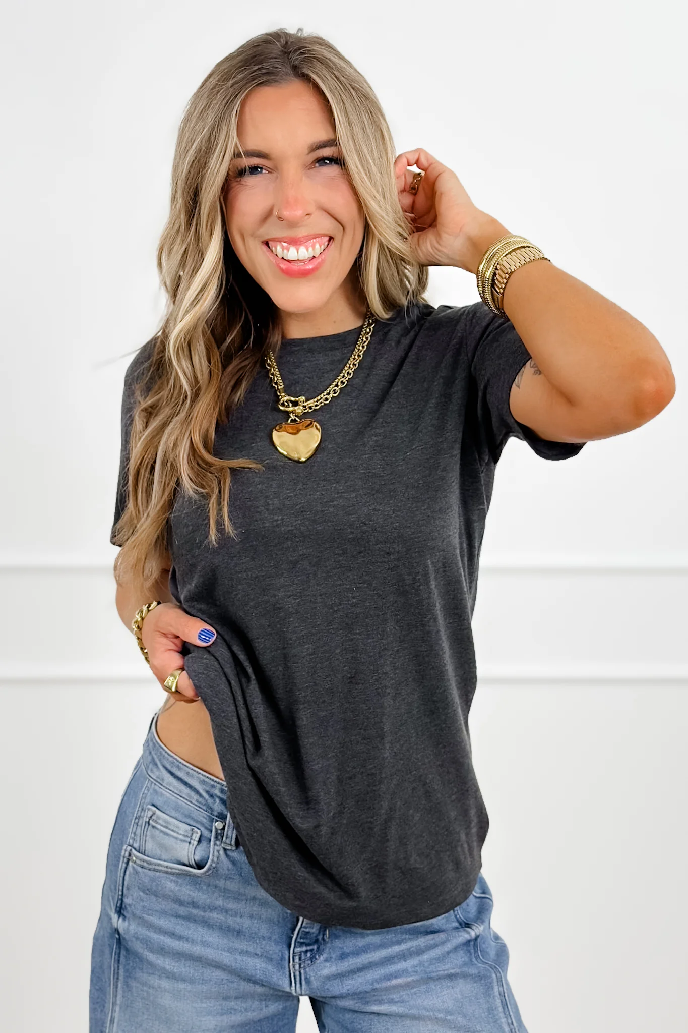 Door Buster! Plus/Reg Zenana Cotton Boyfriend Round Neck Tee - Image 10