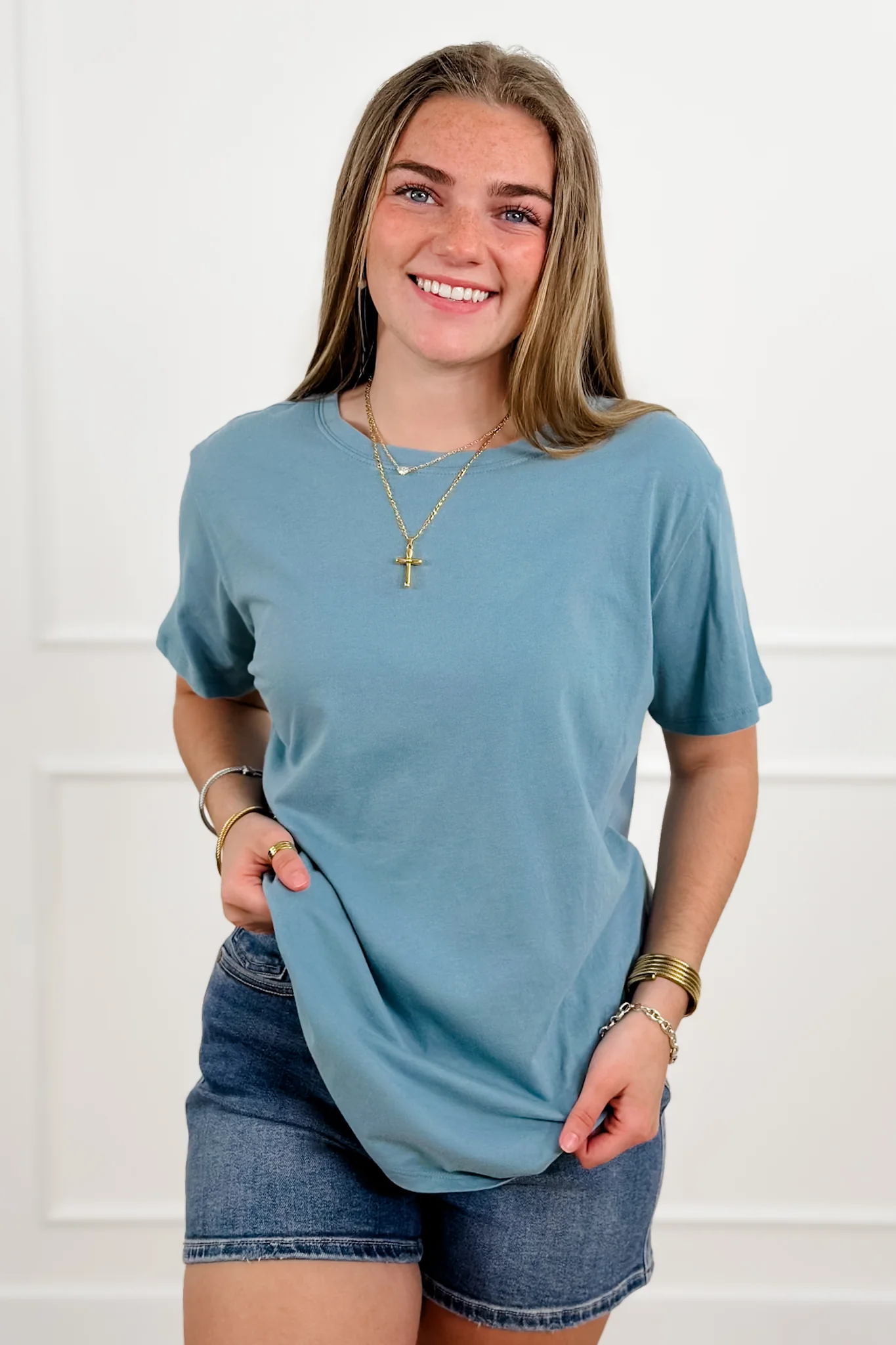 Door Buster! Plus/Reg Zenana Cotton Boyfriend Round Neck Tee - Image 11
