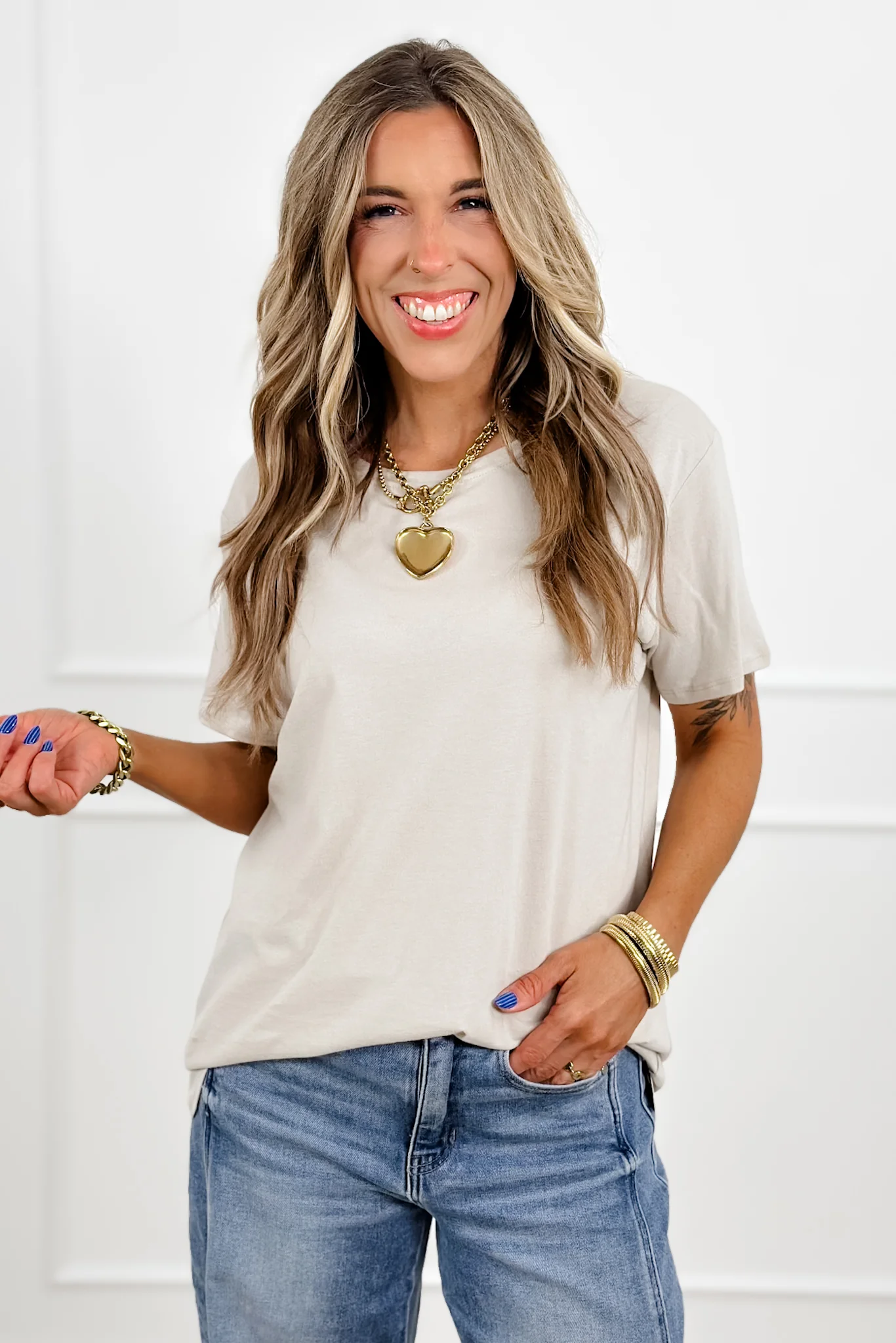 Door Buster! Plus/Reg Zenana Cotton Boyfriend Round Neck Tee - Image 8