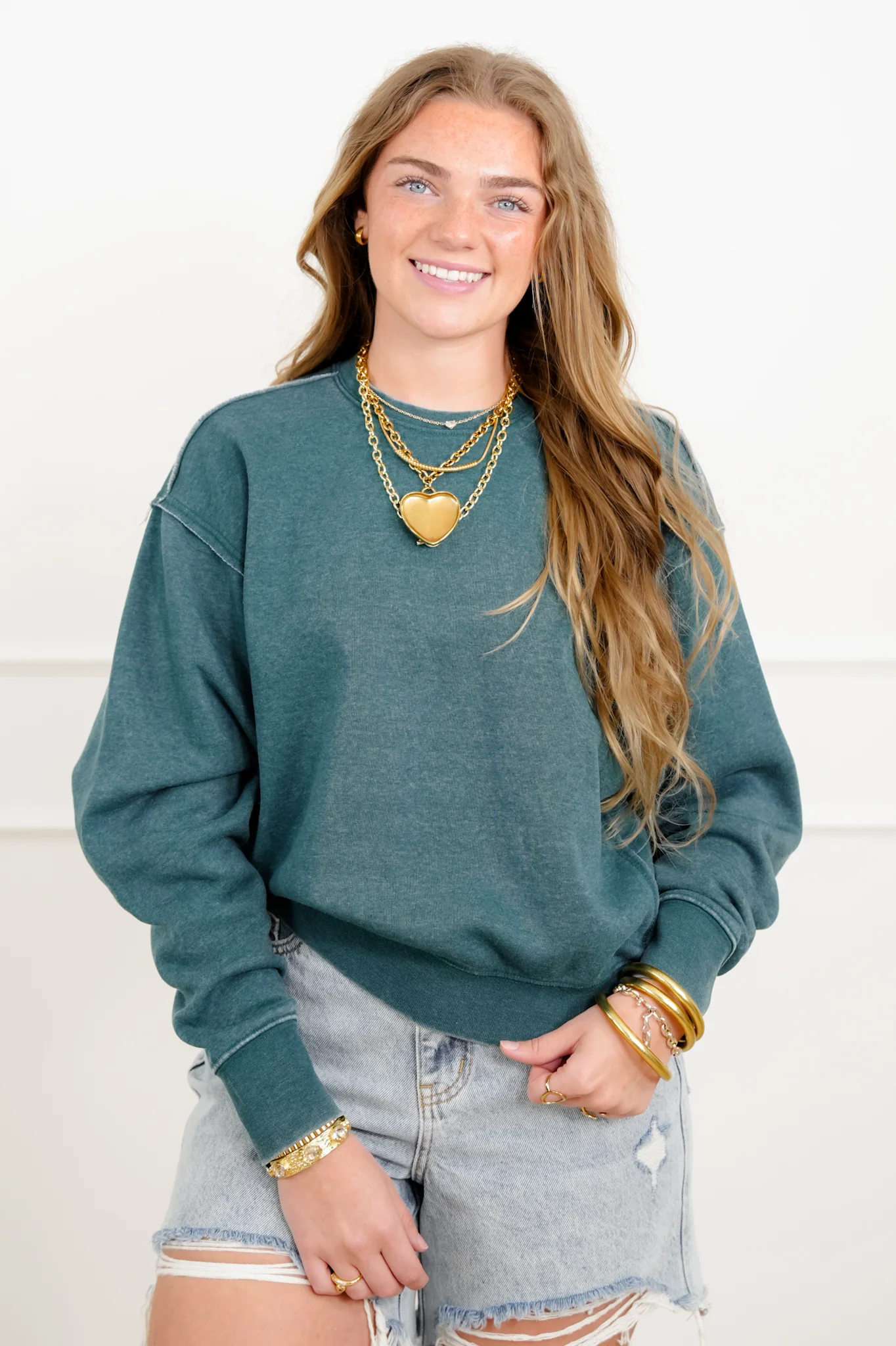 Door Buster! Solid Long Sleeve Crew Neck Sweatshirt - Image 6
