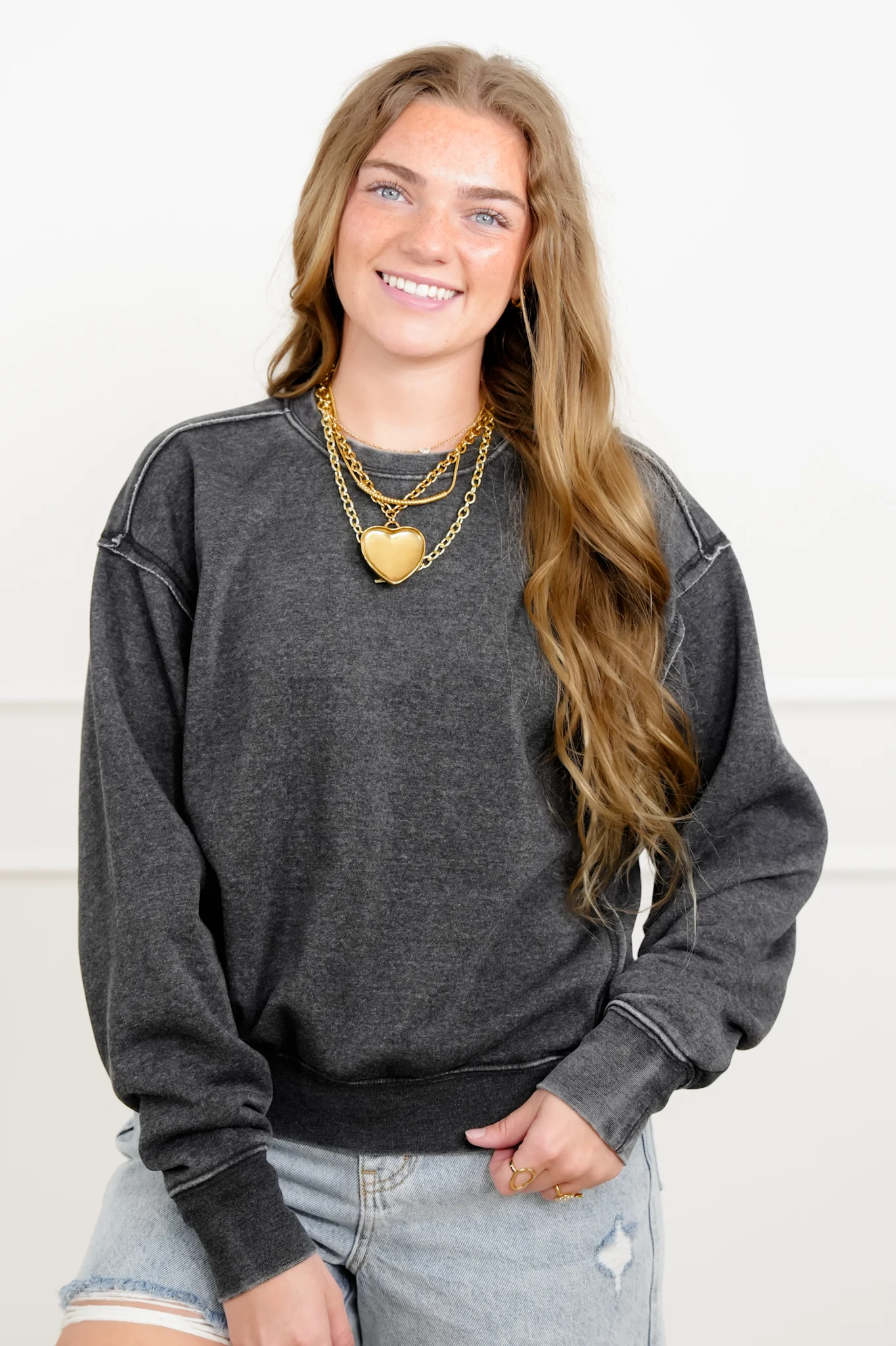 Door Buster! Solid Long Sleeve Crew Neck Sweatshirt - Image 8