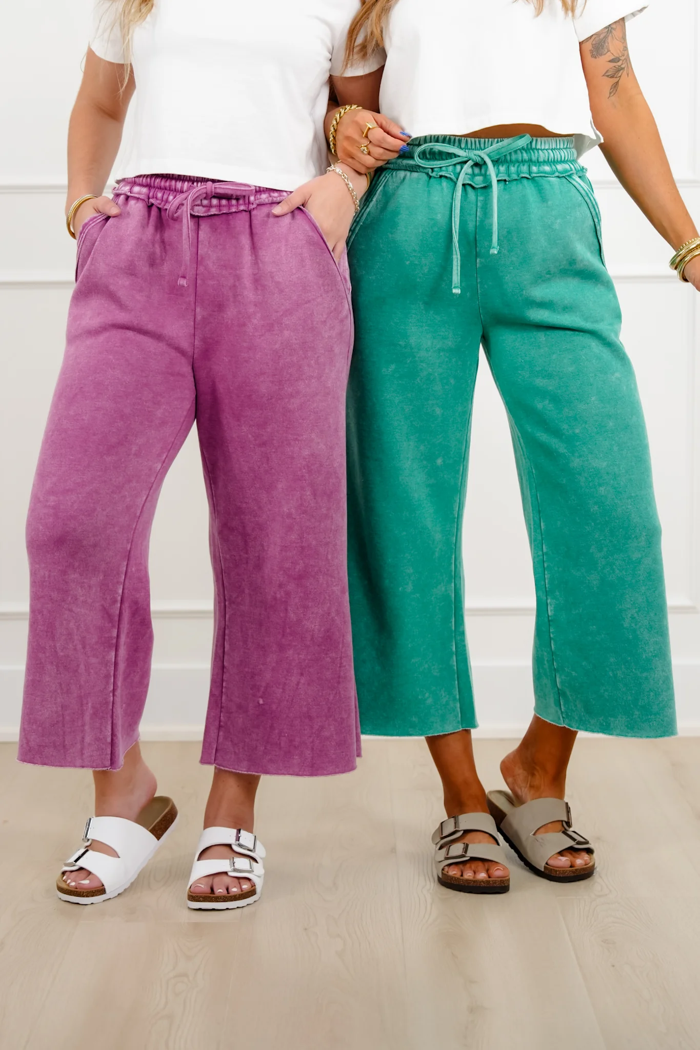 Door Buster! Zenana Acid Wash Fleece Palazzo Sweatpants with Pockets - Image 10