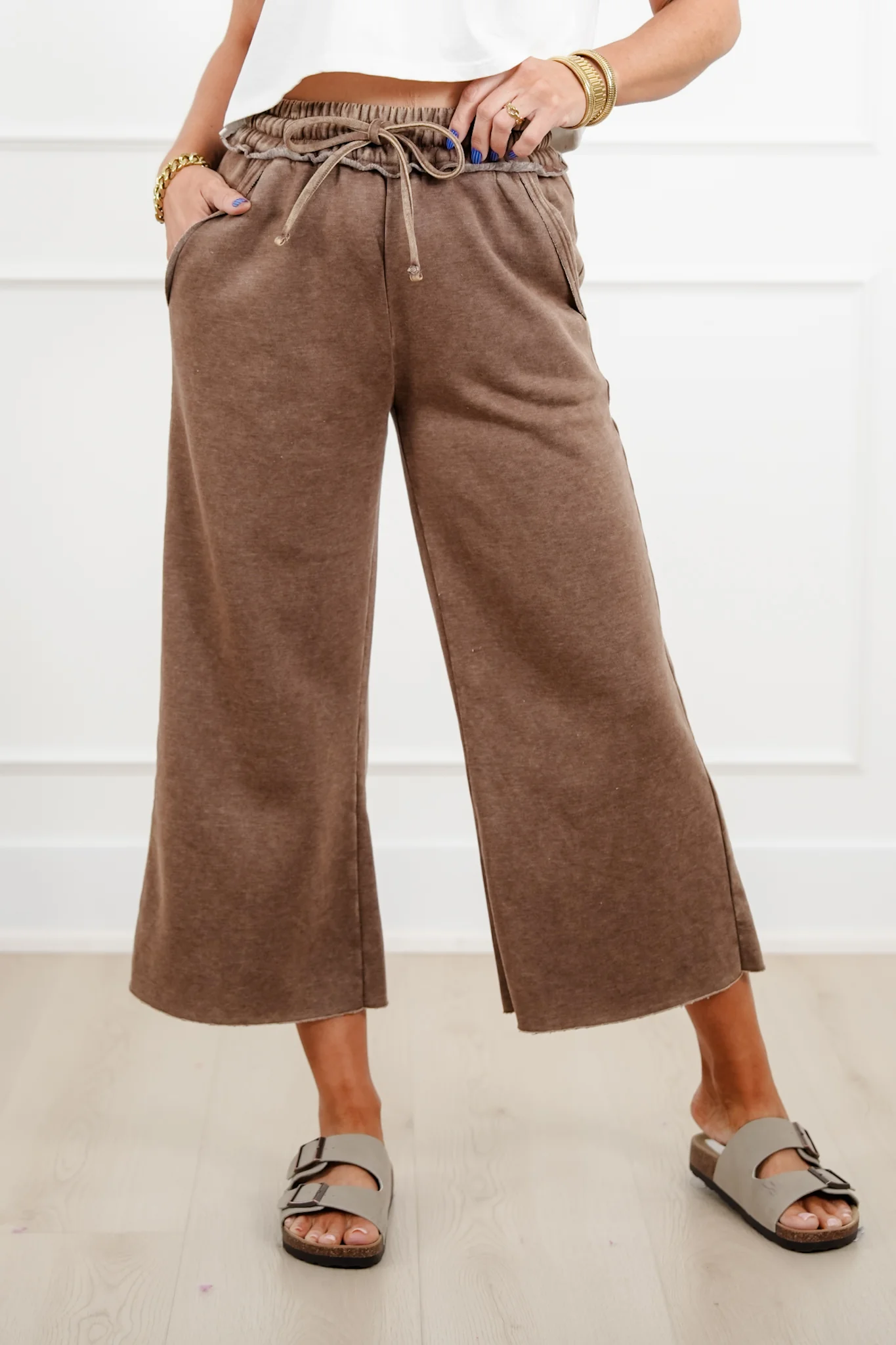 Door Buster! Zenana Acid Wash Fleece Palazzo Sweatpants with Pockets - Image 4