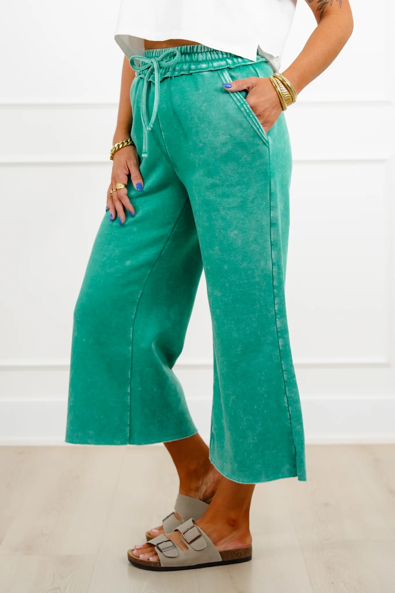 Door Buster! Zenana Acid Wash Fleece Palazzo Sweatpants with Pockets - Image 7
