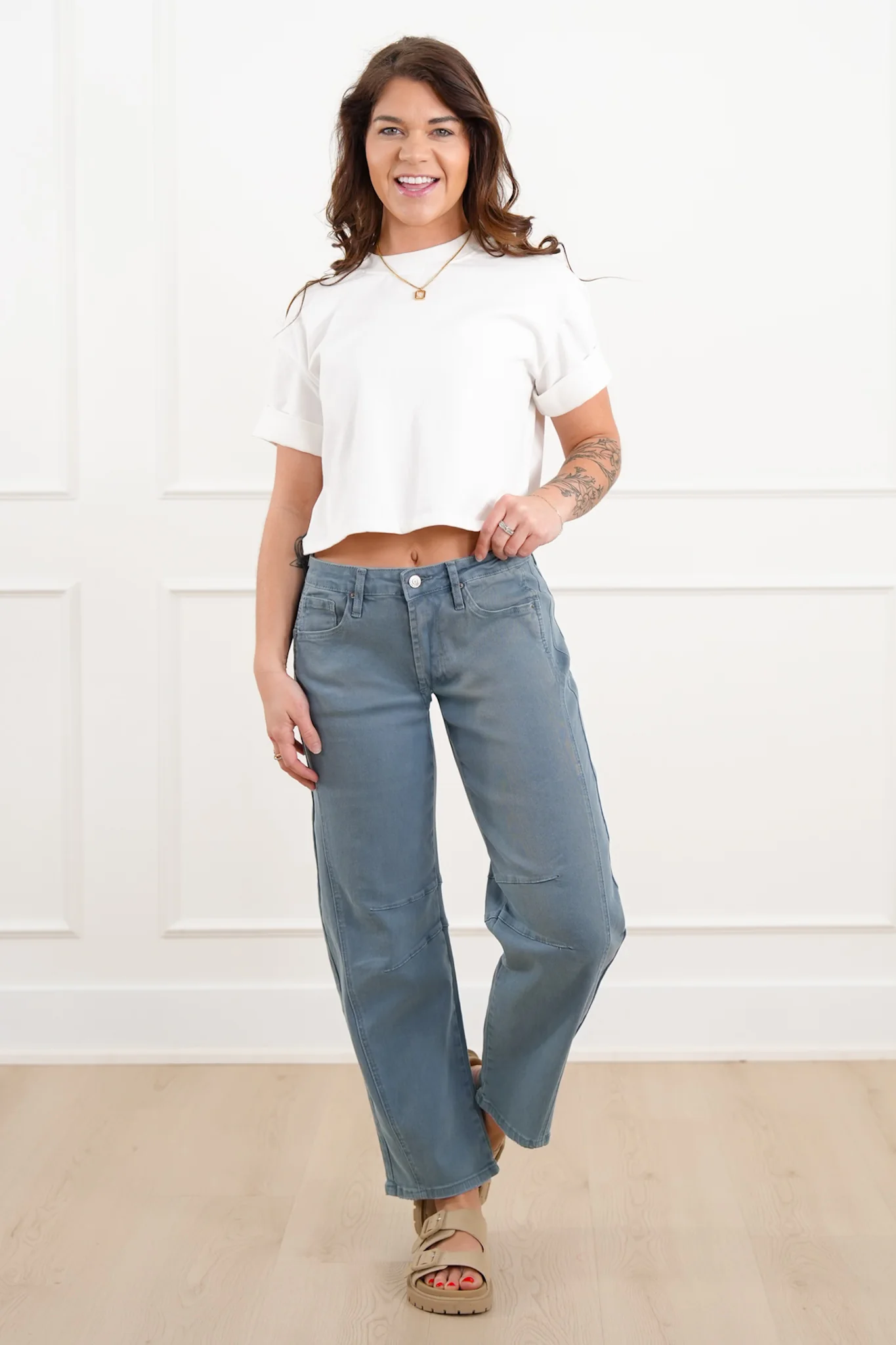 Door Buster! Zenana Barrel Leg Color Denim Pants - Image 10