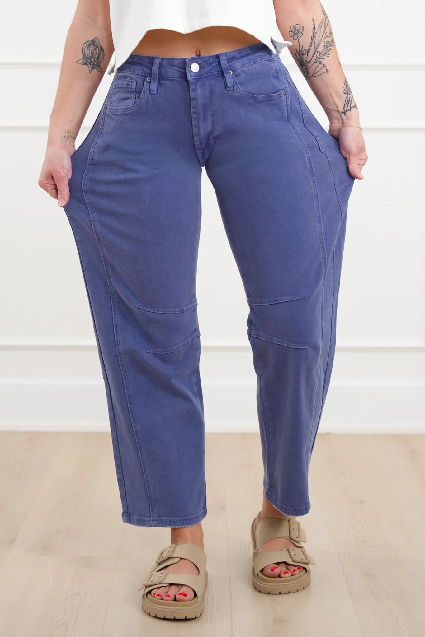 Door Buster! Zenana Barrel Leg Color Denim Pants - Image 11