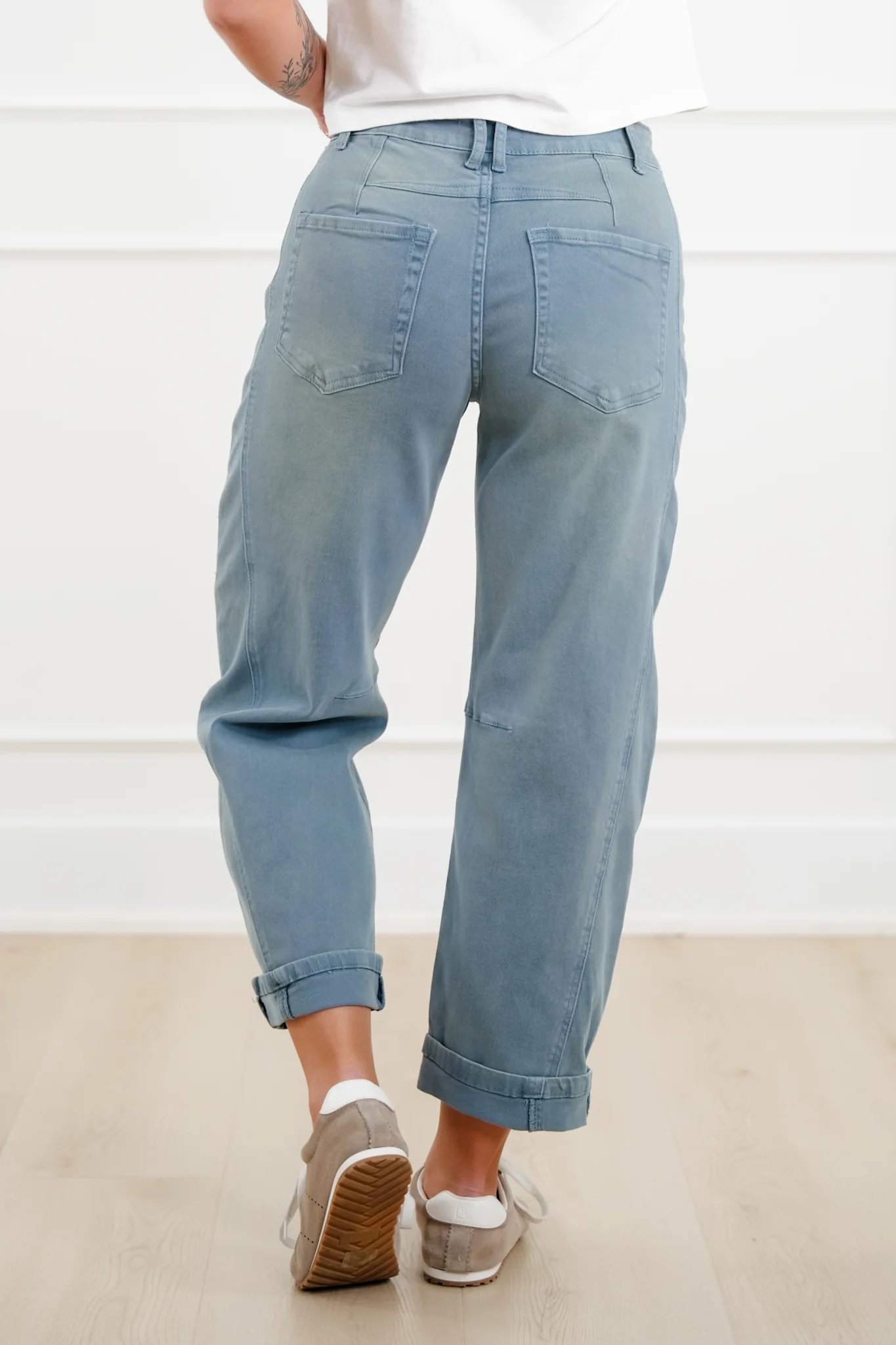 Door Buster! Zenana Barrel Leg Cropped Color Denim Pants - Image 15