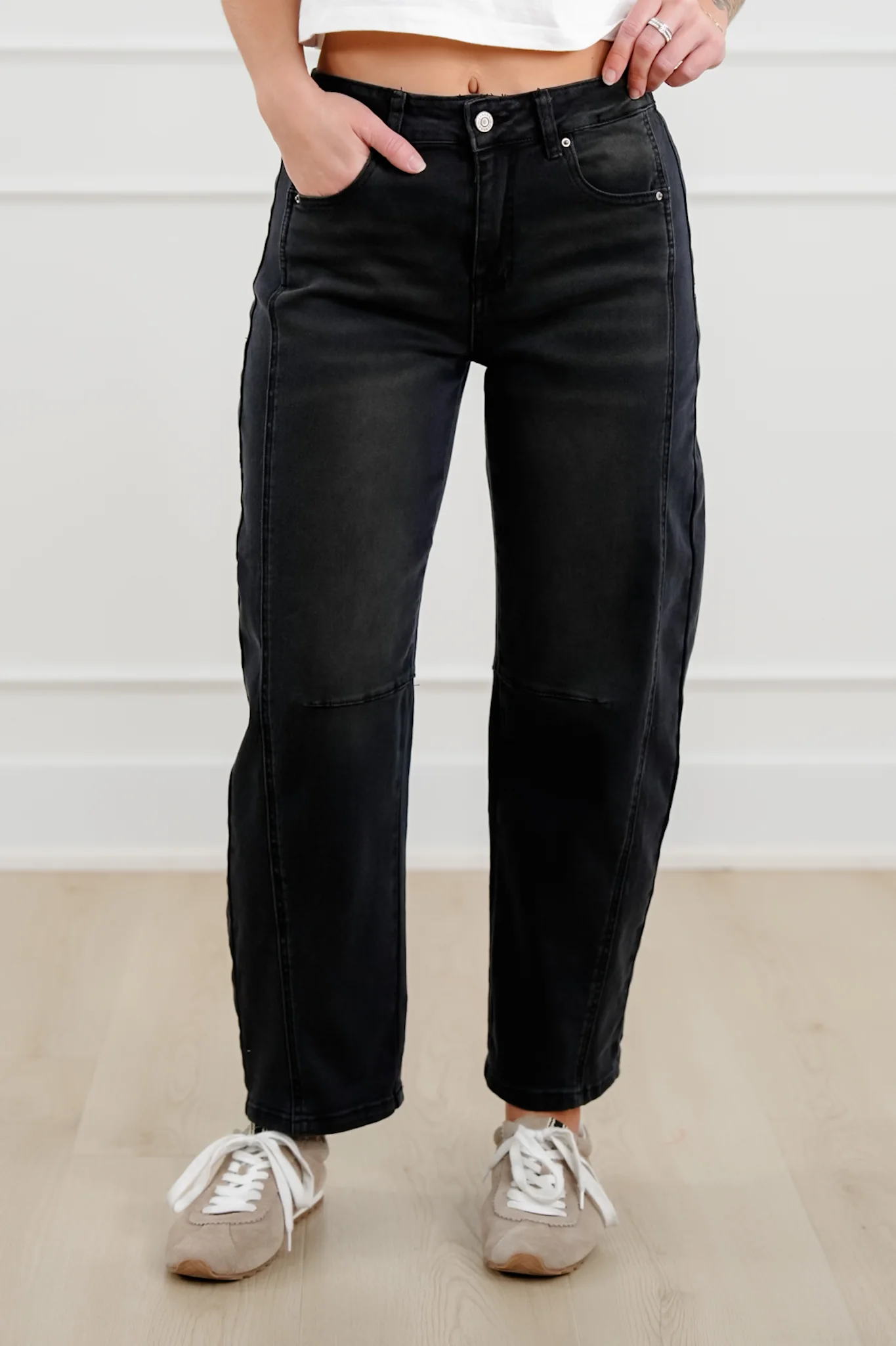 Door Buster! Zenana Barrel Leg Cropped Color Denim Pants - Image 4