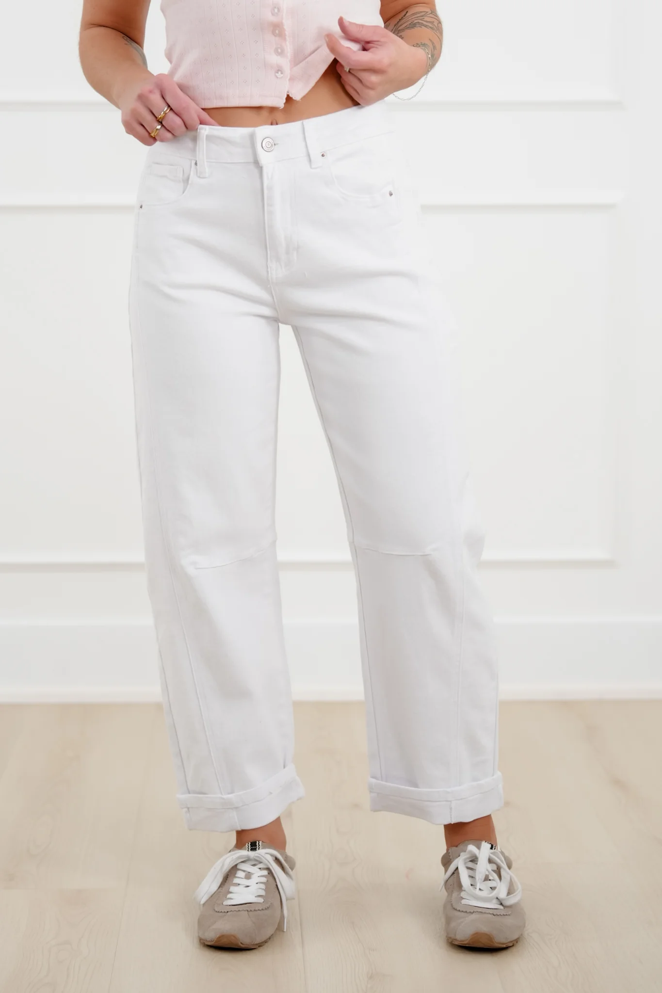Door Buster! Zenana Barrel Leg Cropped Color Denim Pants - Image 5