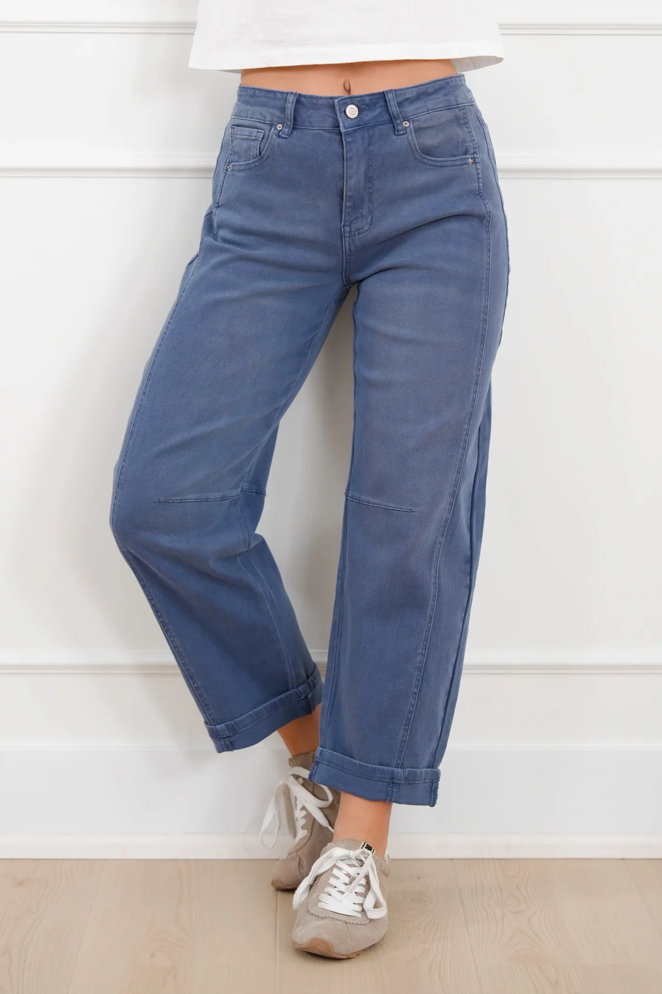 Door Buster! Zenana Barrel Leg Cropped Color Denim Pants - Image 7