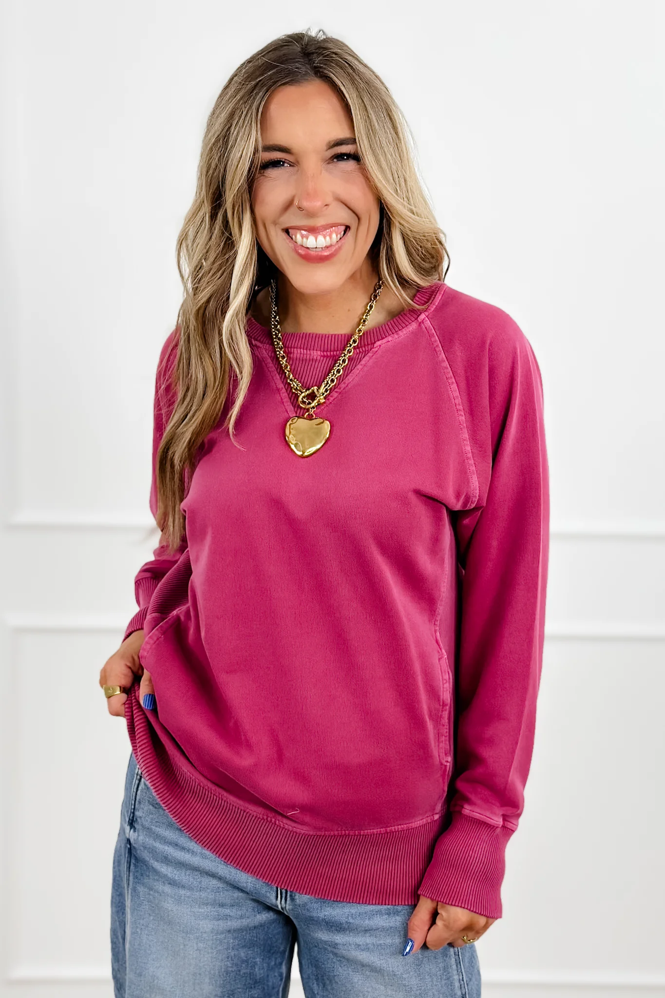 Door Buster! Zenana Pigment Dyed French Terry Pullover with Pockets - Image 2