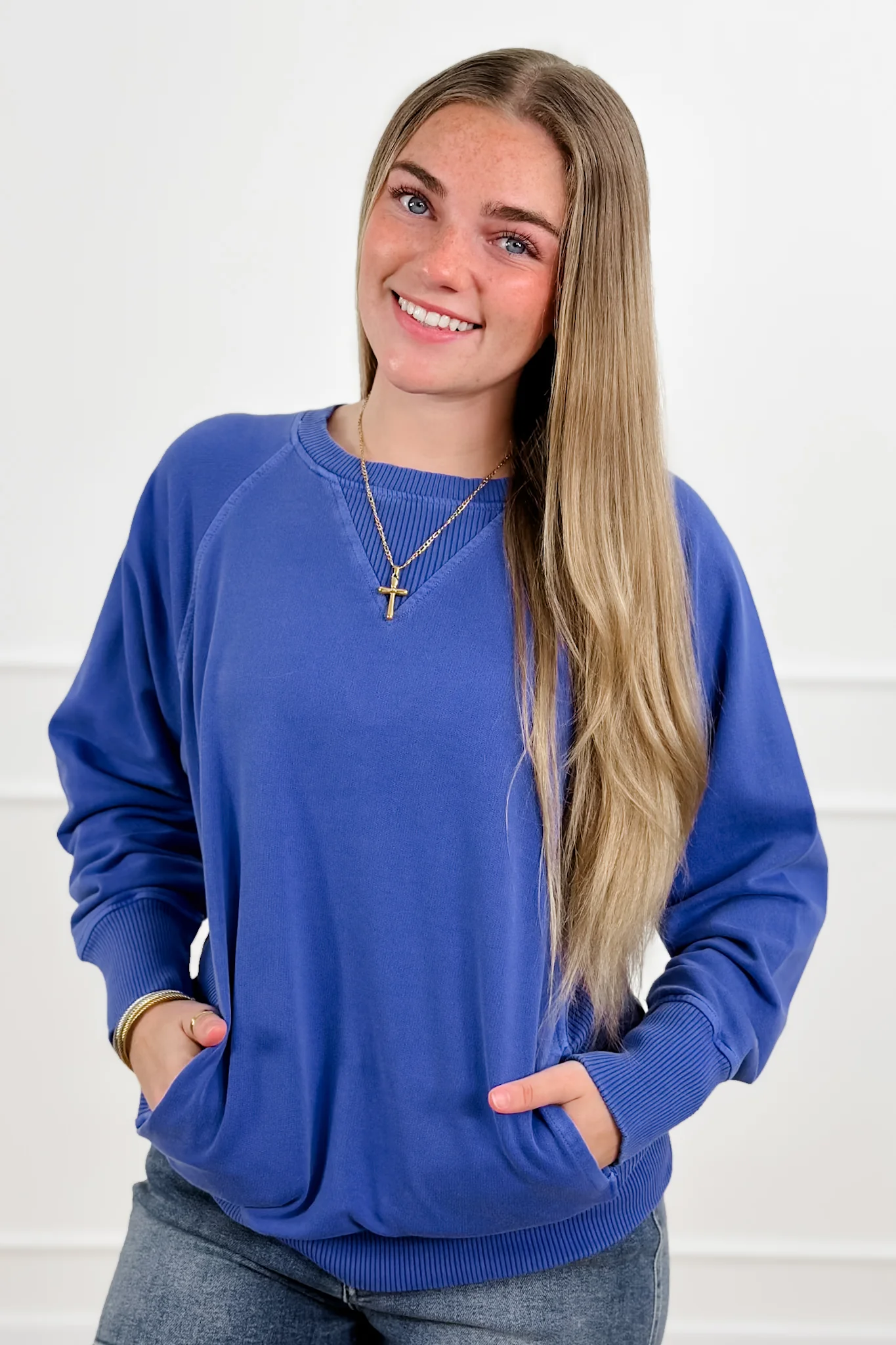 Door Buster! Zenana Pigment Dyed French Terry Pullover with Pockets - Image 4