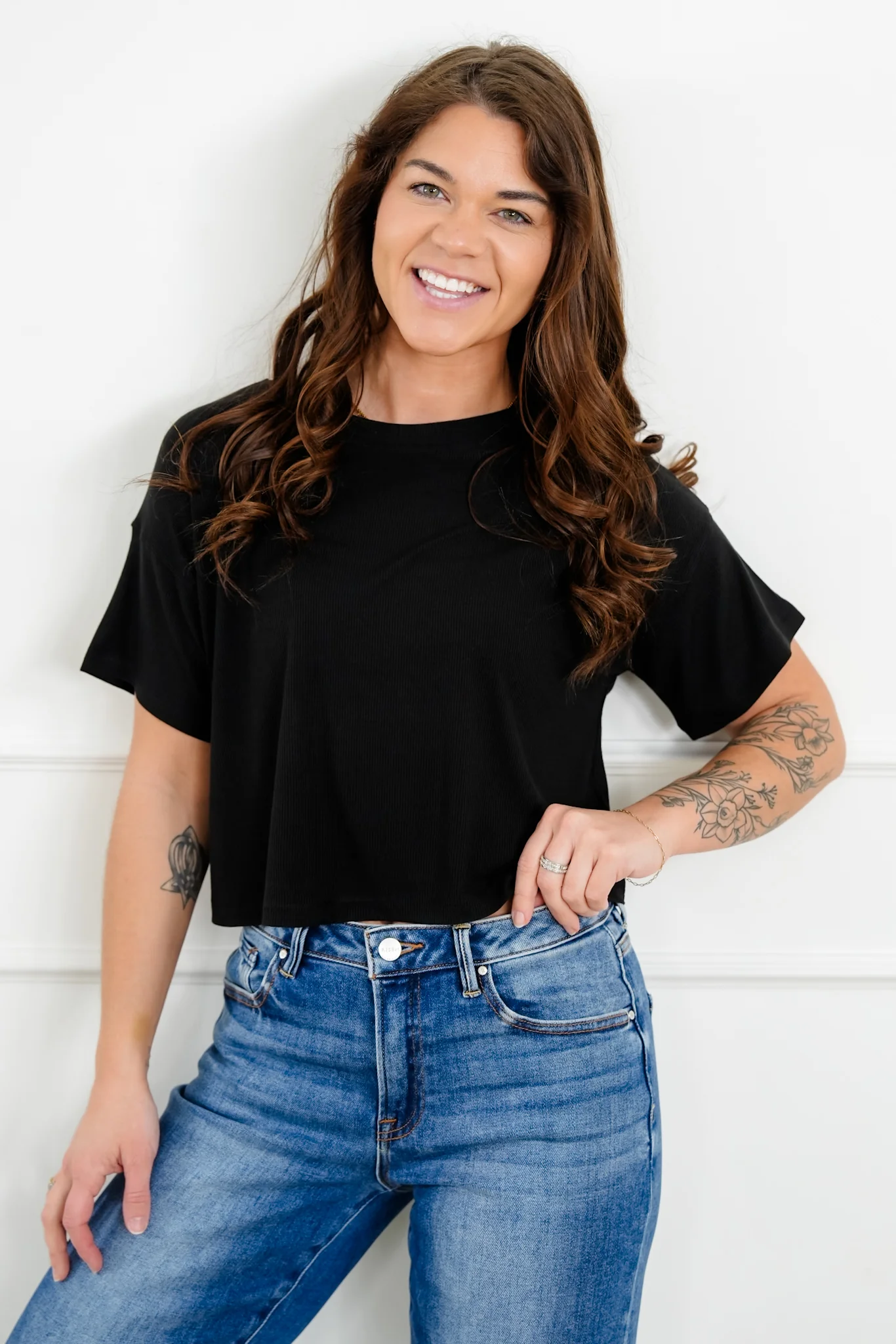 Door Buster! Zenana Ribbed Round Neck Crop Box Tee - Image 7