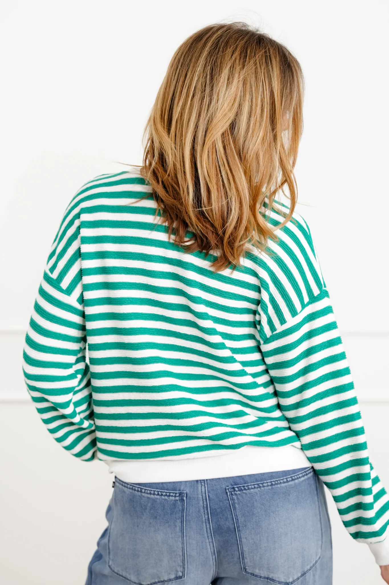 Door Buster! Zenana Textured Striped Pullover - Image 8