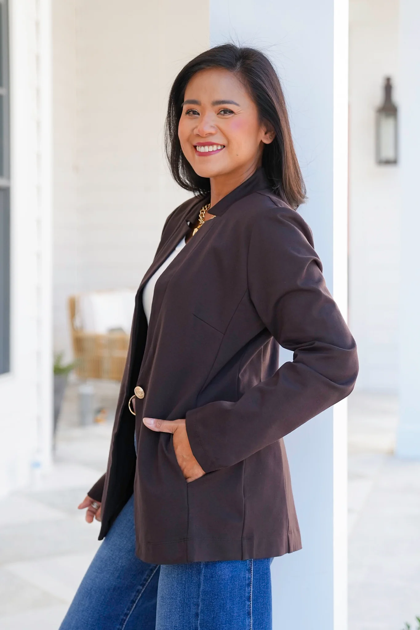 Door Buster! Plus/Reg Solid Long Sleeve Fitted Blazer - Image 10