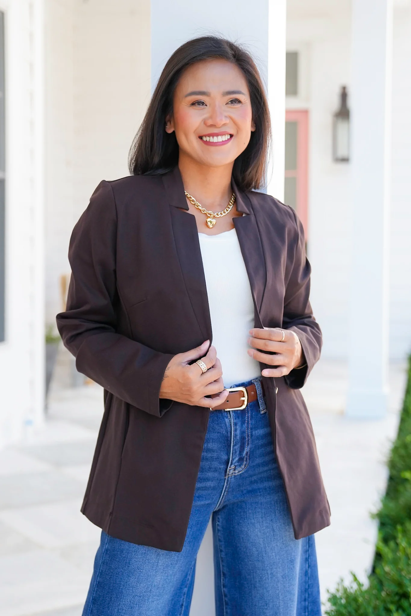 Door Buster! Plus/Reg Solid Long Sleeve Fitted Blazer - Image 4