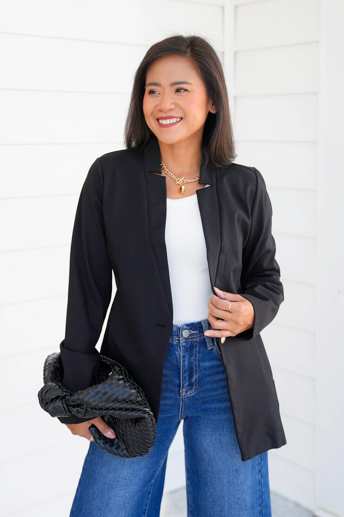 Door Buster! Plus/Reg Solid Long Sleeve Fitted Blazer - Image 8