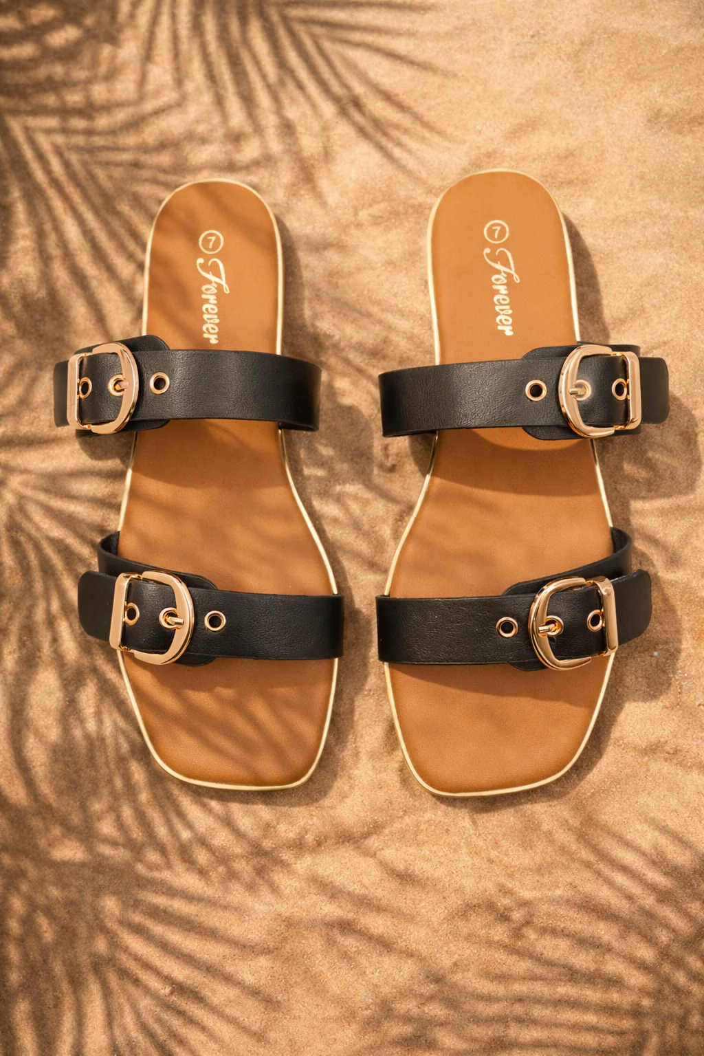 Double Buckle Strap Slide Sandal - Image 3