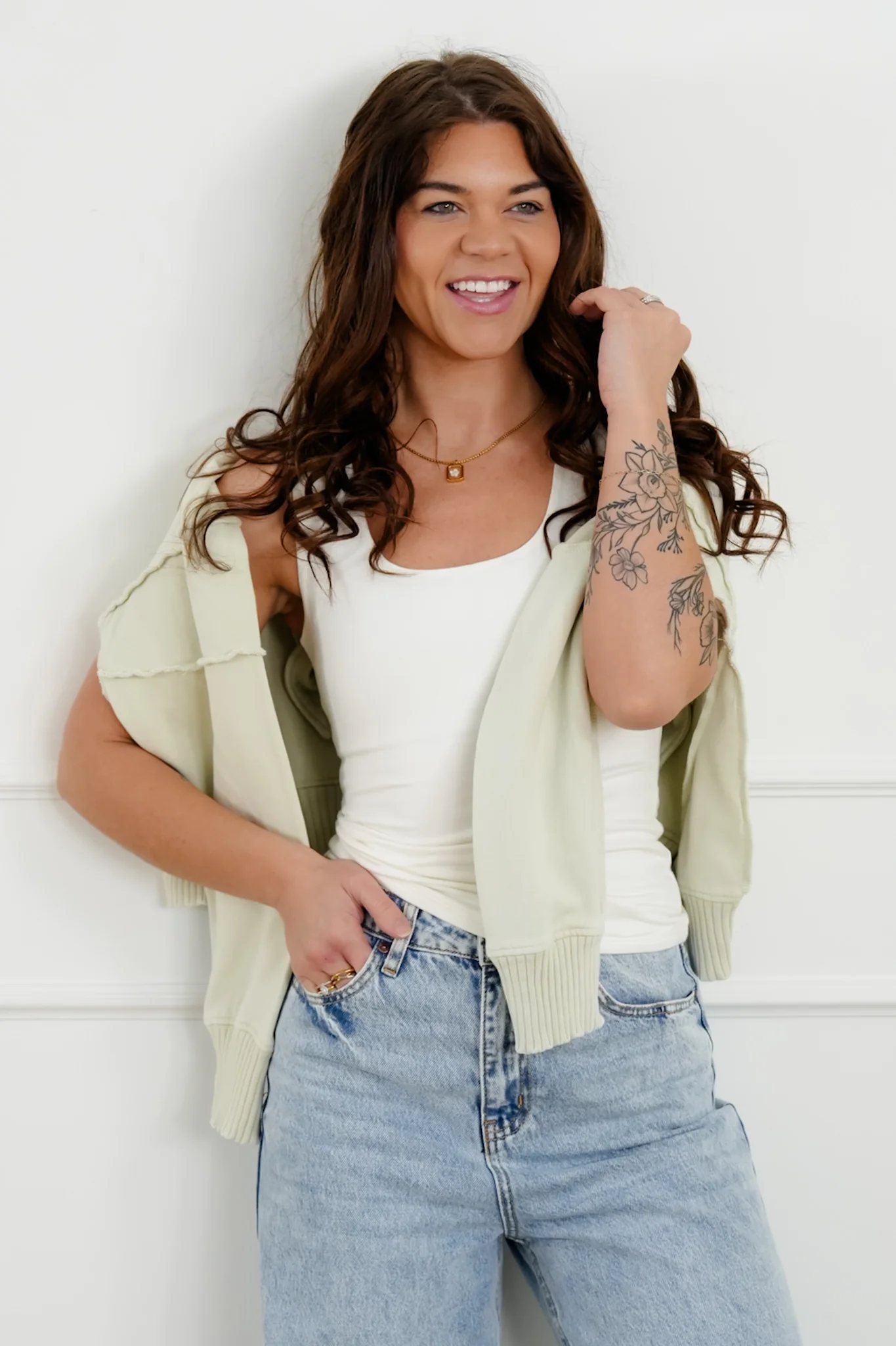 Double Knit Square Neck Tank Top - Image 6