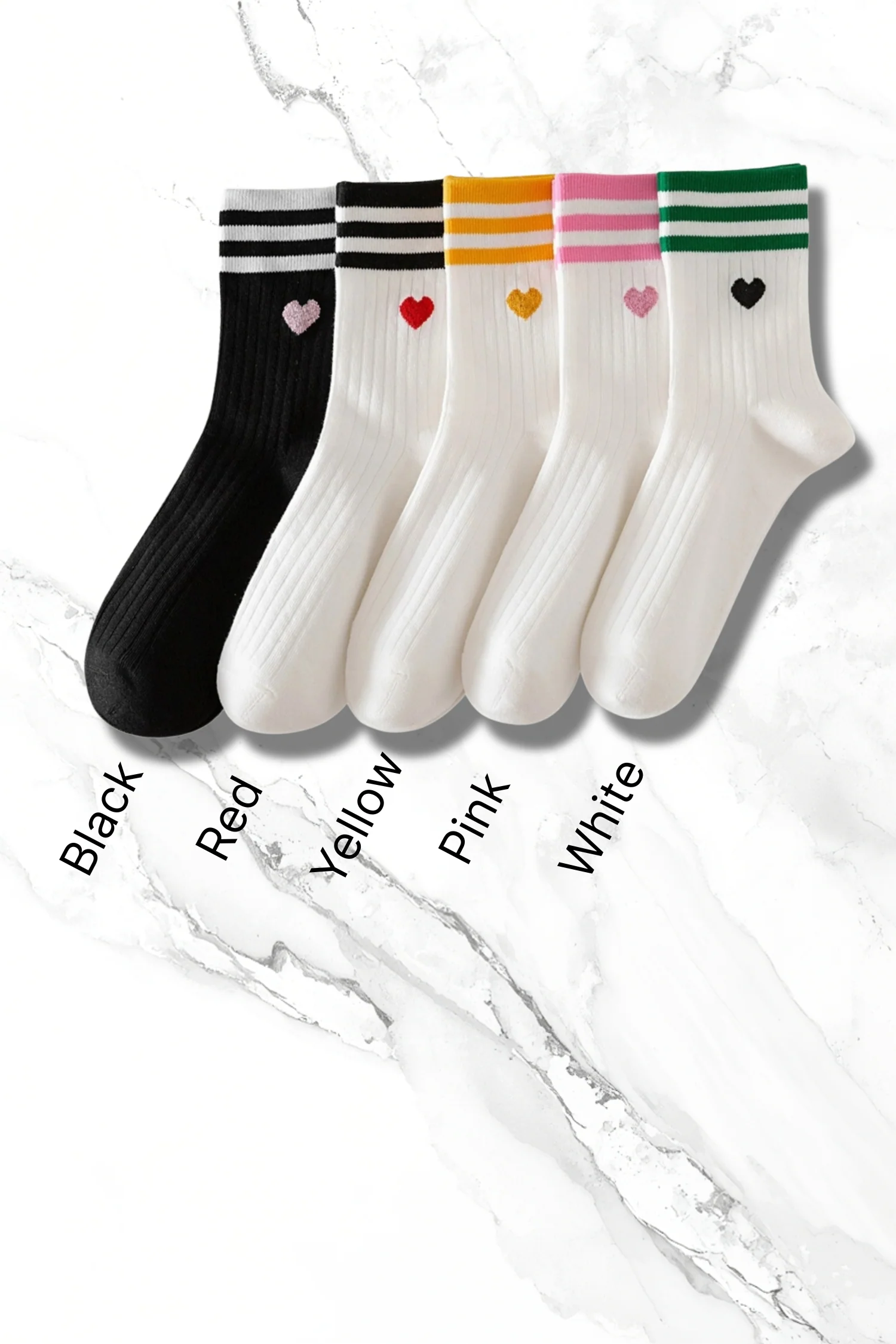 Double Stripe Print Crew Socks - Image 7