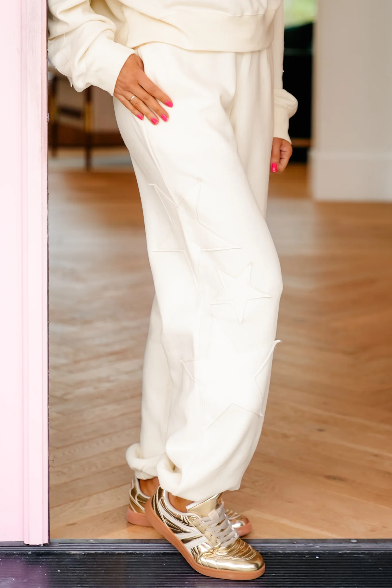 Elastic Waist Jogger Pants with Star Patch - Image 3