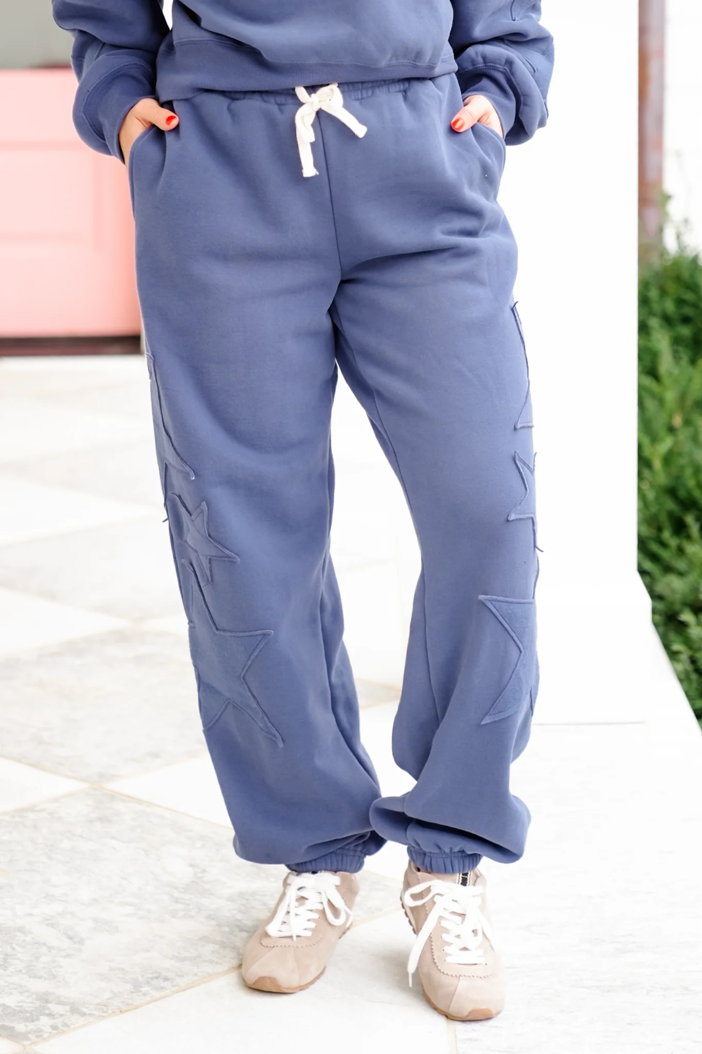 Elastic Waist Jogger Pants with Star Patch - Image 4