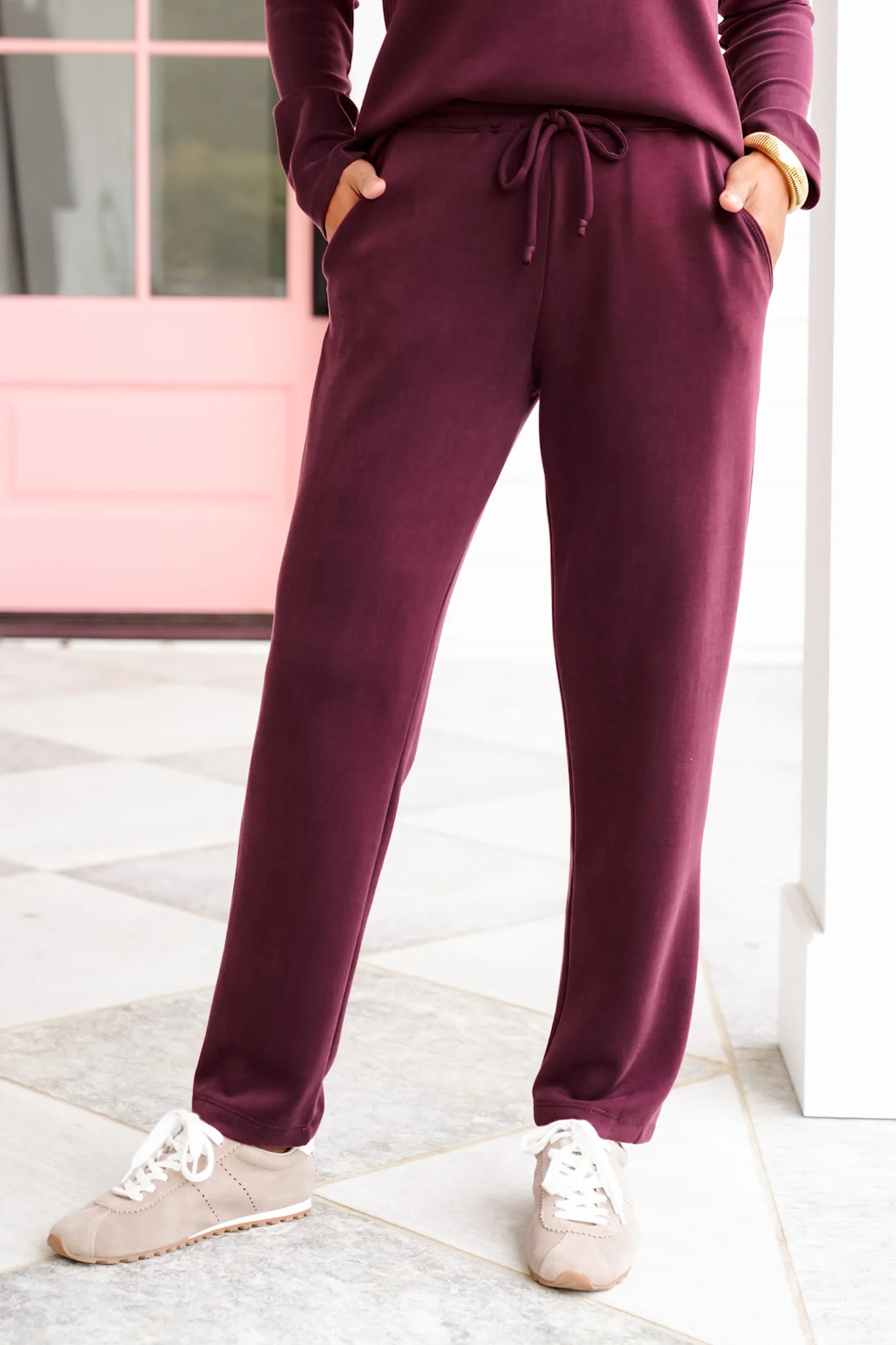 Elastic Waist Tapered Leg Pants - Image 2